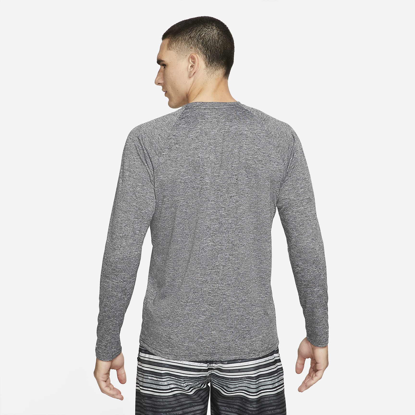 Nike Men's Heathered Long-Sleeve Hydroguard Swim Shirt