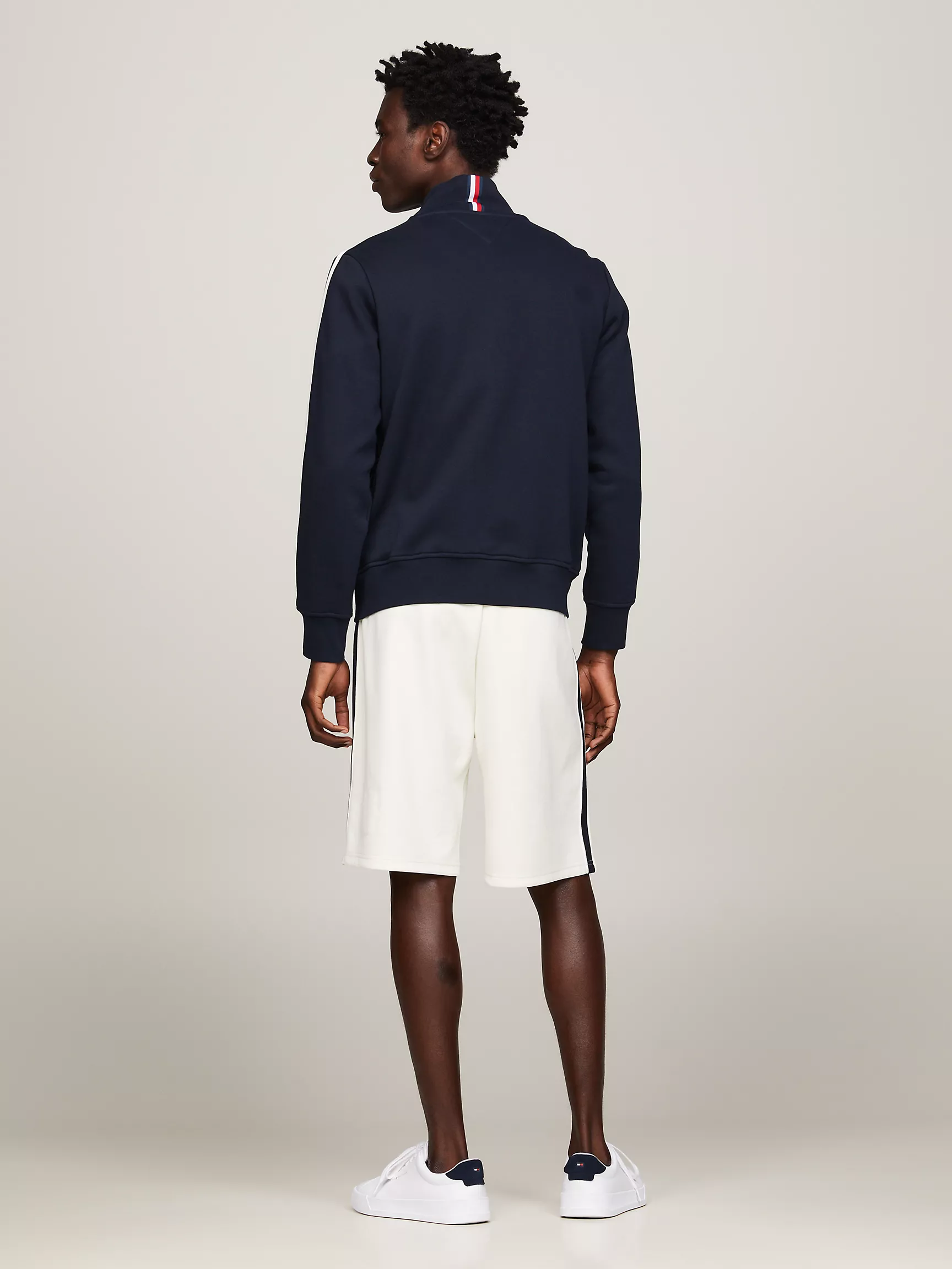 Мужская толстовка Tommy Hilfiger, Свитшот на молнии с монограммным узором из комбинированных материалов