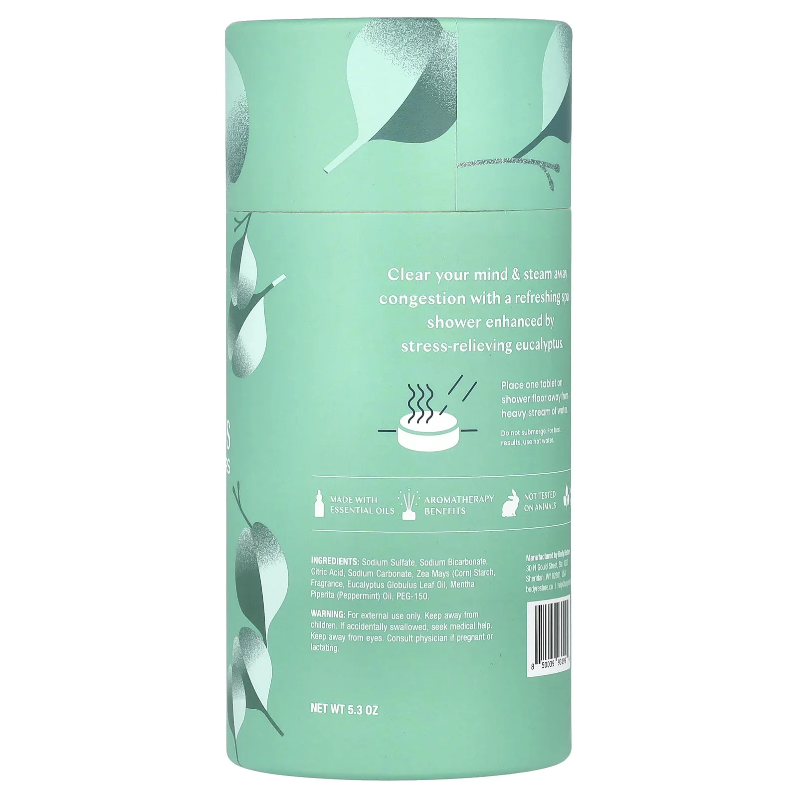 Body Restore, Пароварки для душа, эвкалипт, 6 таблеток, 5,3 унции