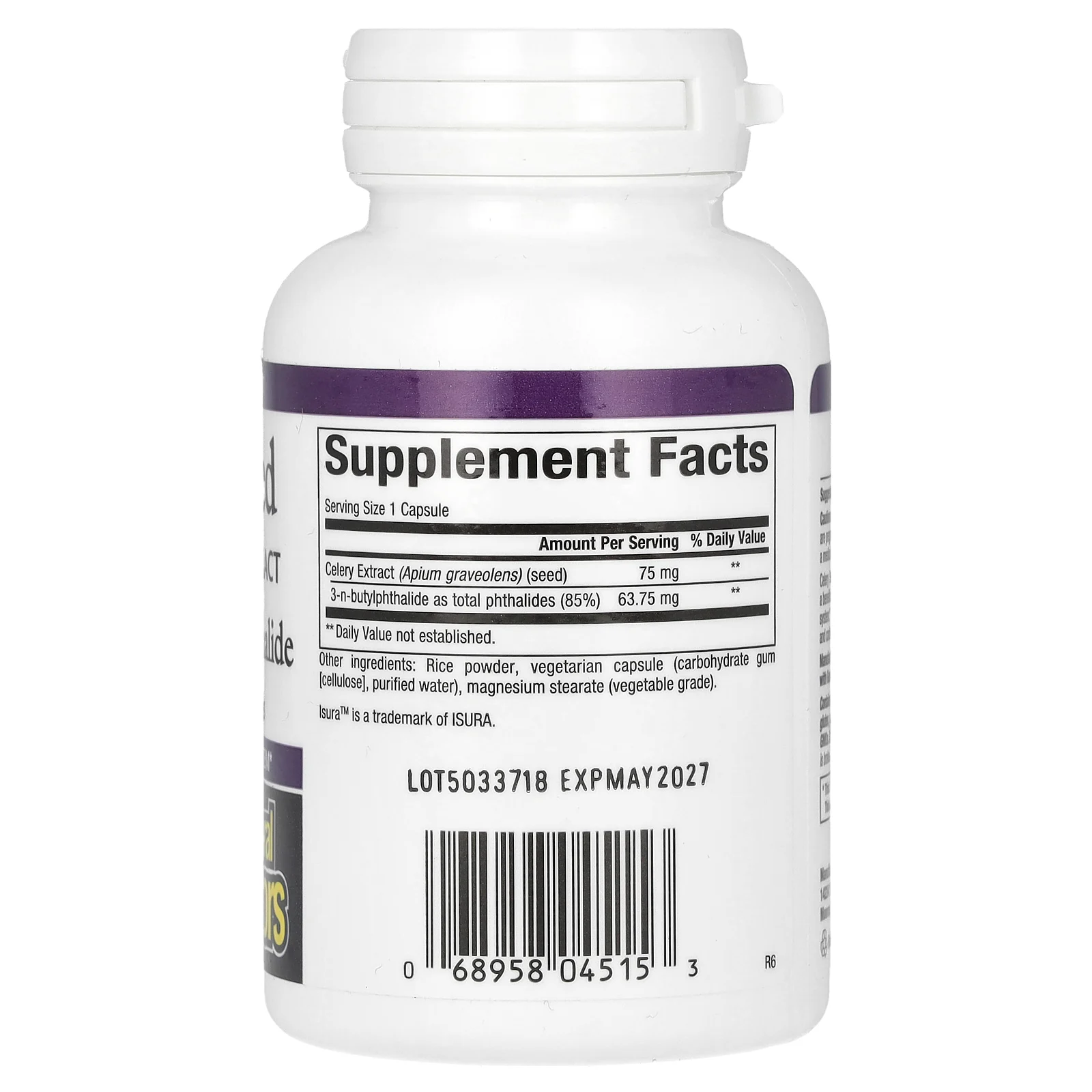 Natural Factors, семена сельдерея, стандартизированный экстракт, 60 растительных капсул