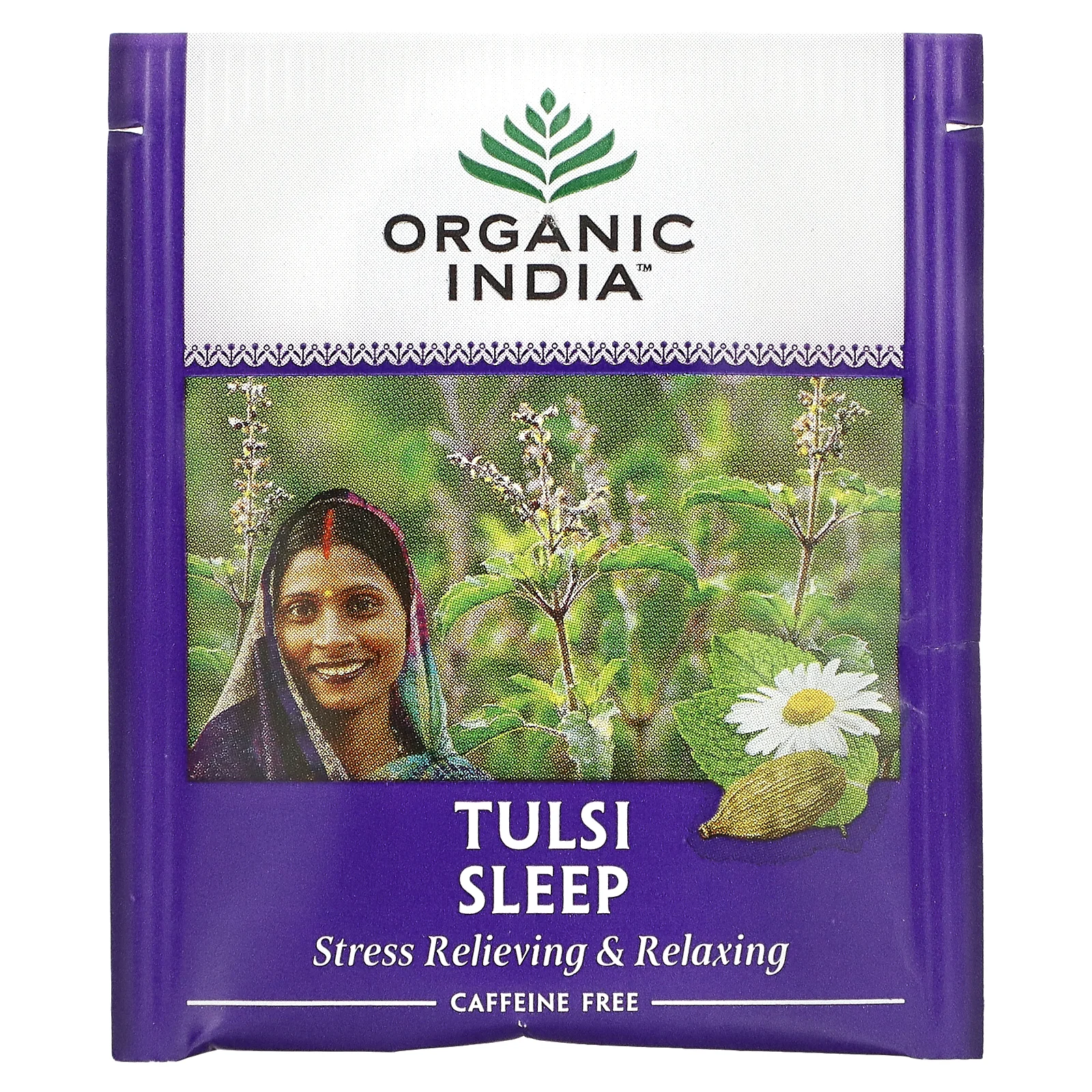 Organic India, Чай с тулси для сна, без кофеина, 18 пакетиков, 32,4 г (1,14 унции)