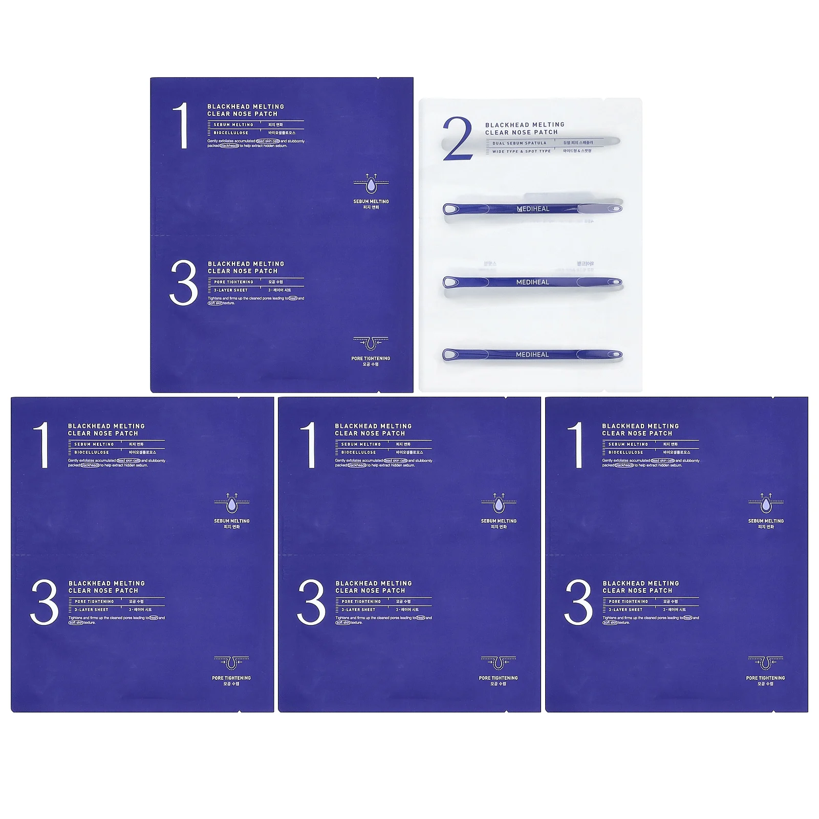 MEDIHEAL, Патчи для носа, тающие от угрей, 1 набор