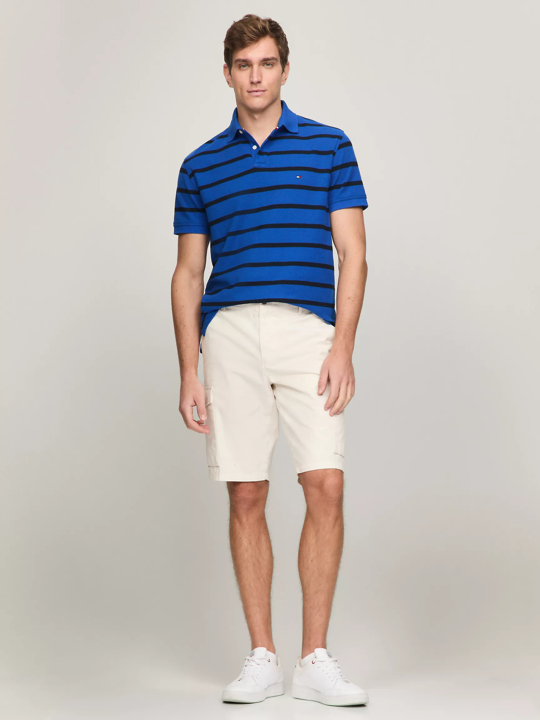 Мужское поло Tommy Hilfiger, Полосатое влагоотводящее поло стандартного кроя