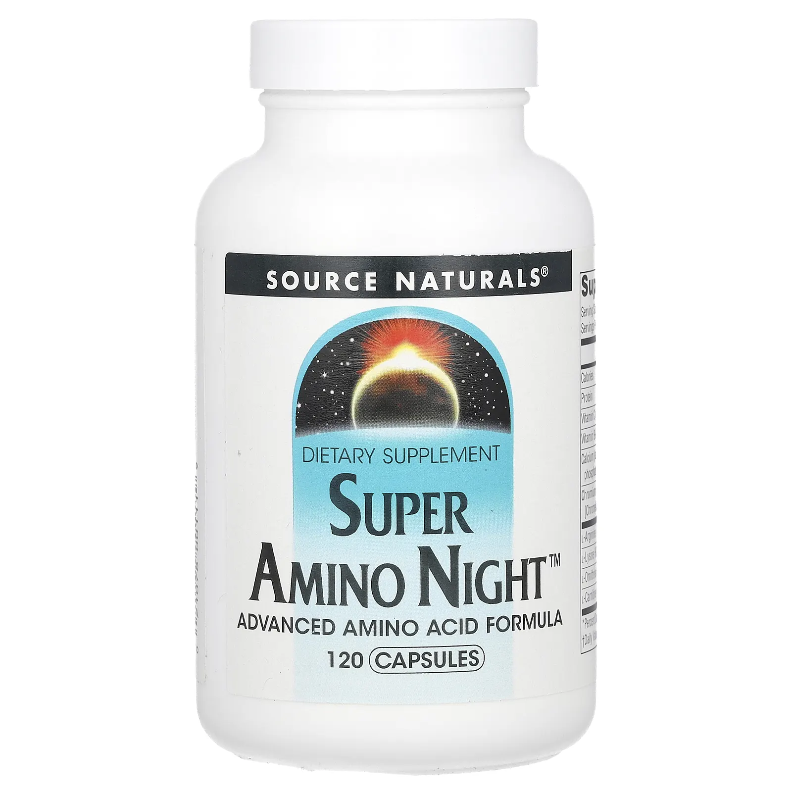 Source Naturals, Super Amino Night, формула с аминокислотами, ночная, 120 капсул