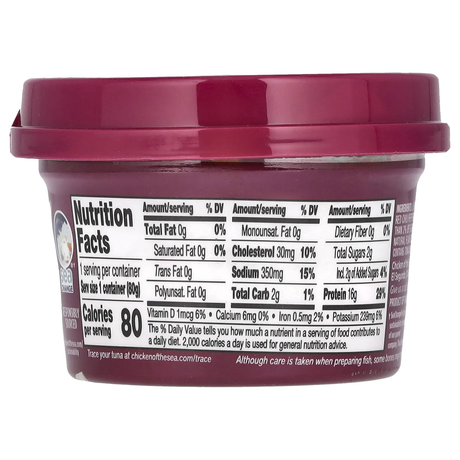 Chicken of the Sea, Infusions, дикий тунец, тайский перец чили, 80 г (2,8 унции)