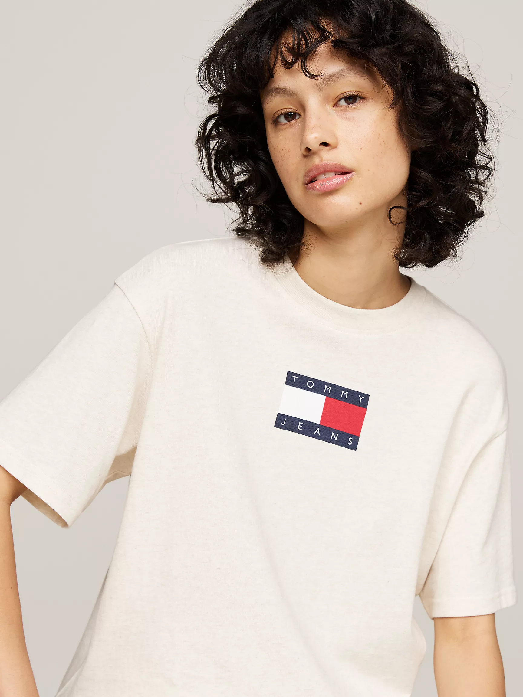 Женская футболка Tommy Hilfiger, Свободная футболка из пряжи разного цвета
