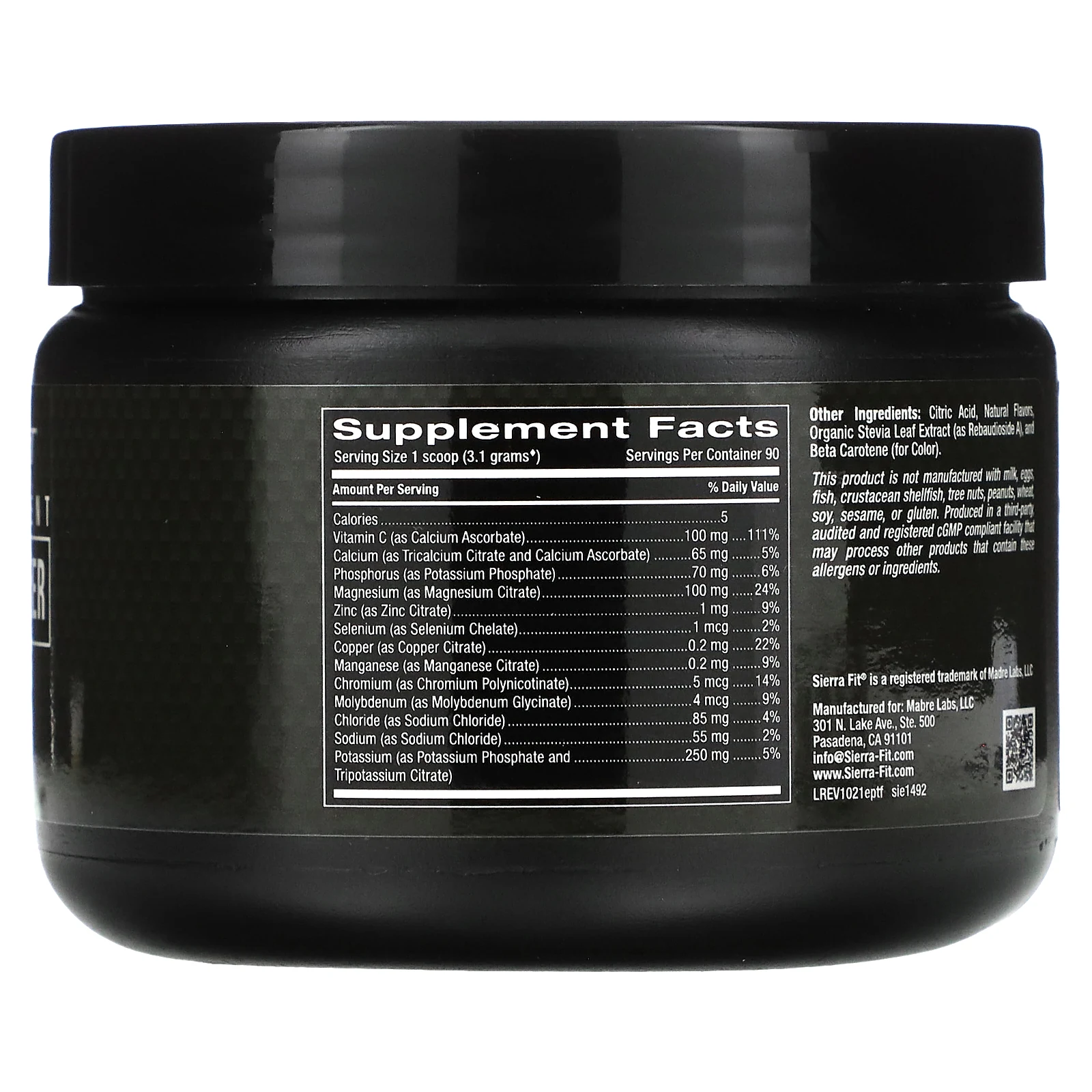 Sierra Fit, порошок с электролитами со вкусом тропических фруктов, 0 калорий, 279 г (9,84 унции)