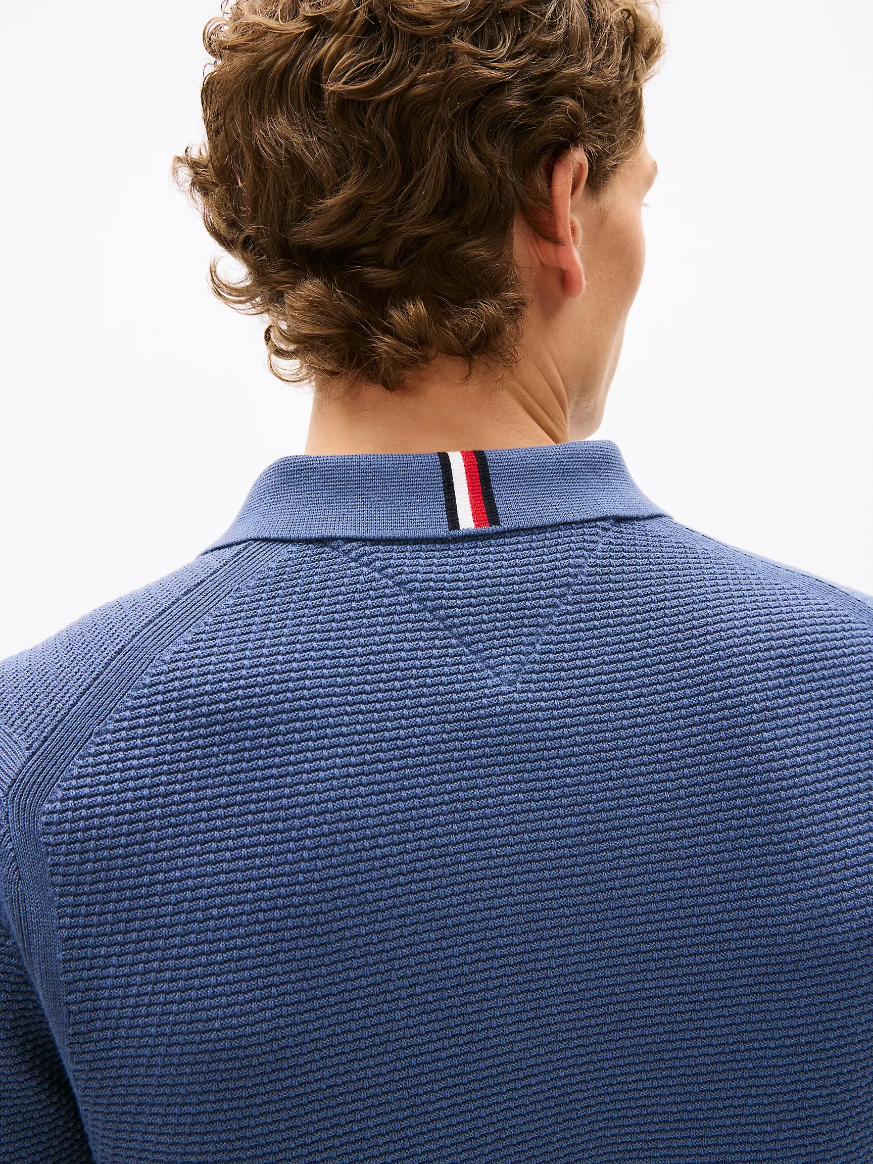 Мужской свитер Tommy Hilfiger, Свитер-поло с узором "прямоугольные стежки"