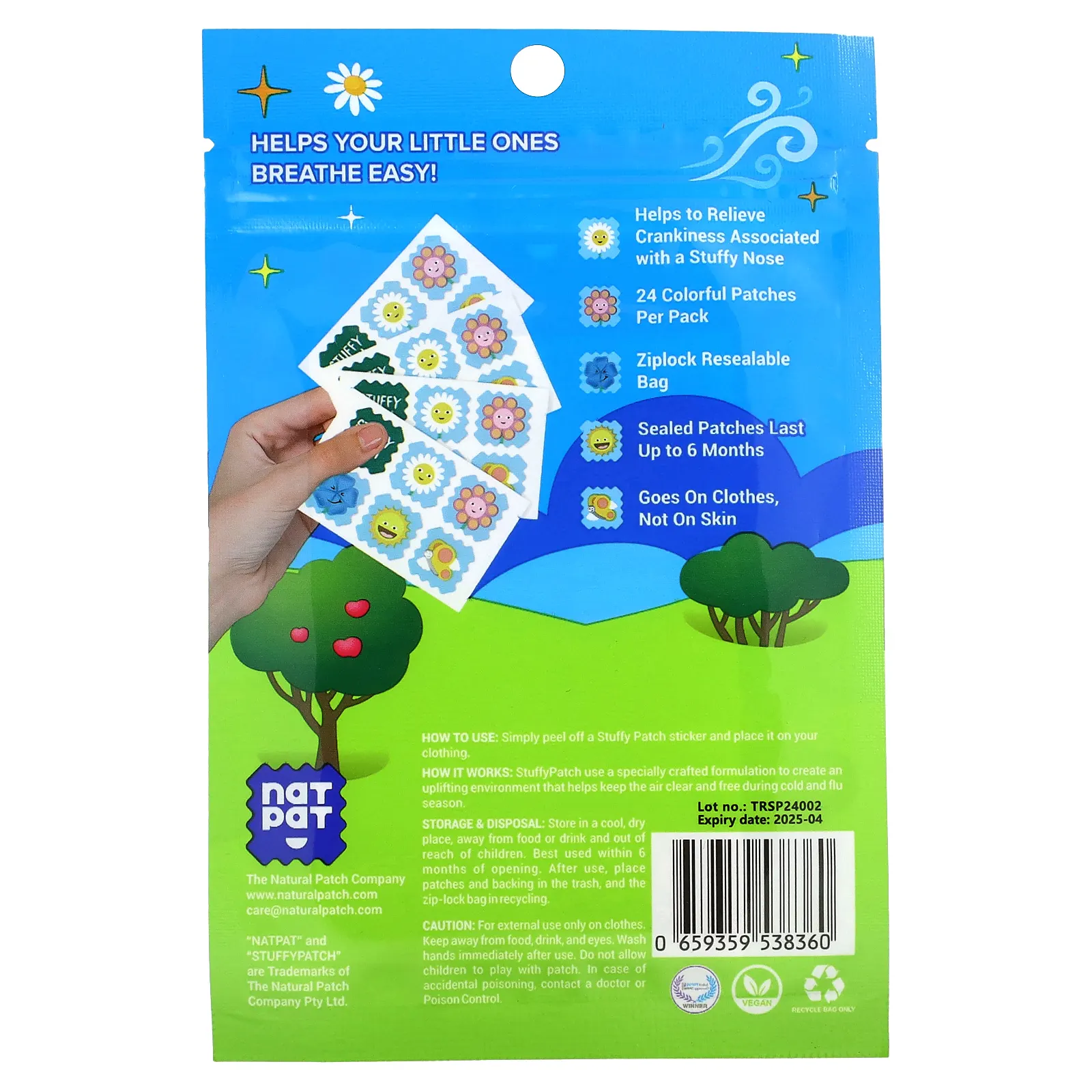 NATPAT, Nat Pat, Stuffy Patch, 24 патча