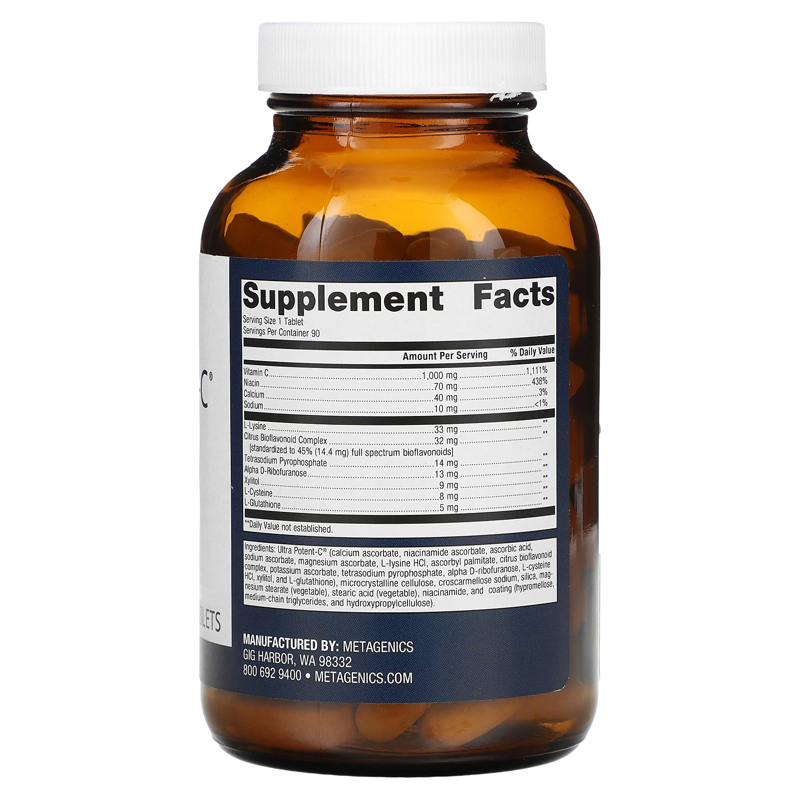 Metagenics, Ultra Potent-C 1000, 90 таблеток