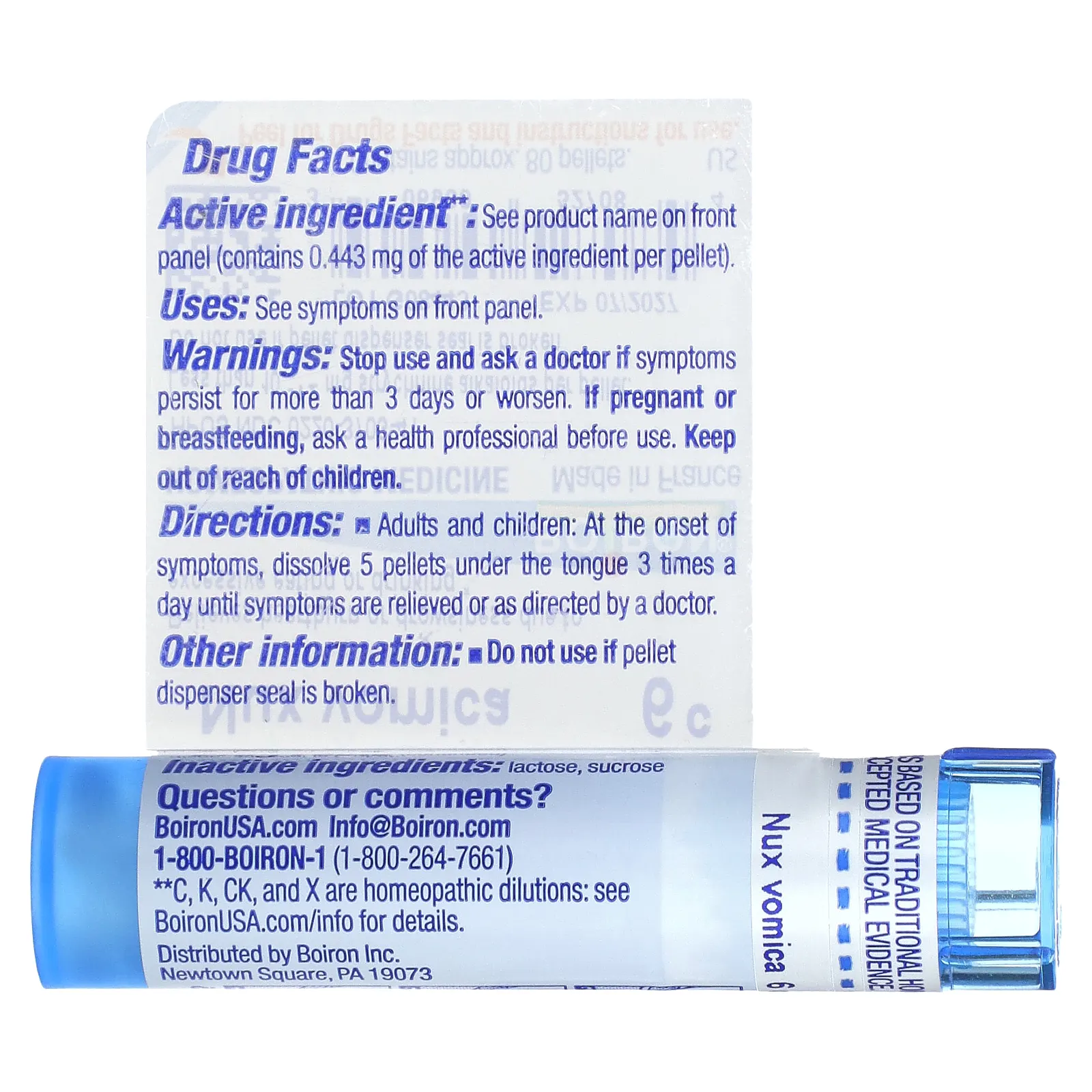 Boiron, Nux Vomica, 6C, прибл. 80 гранул