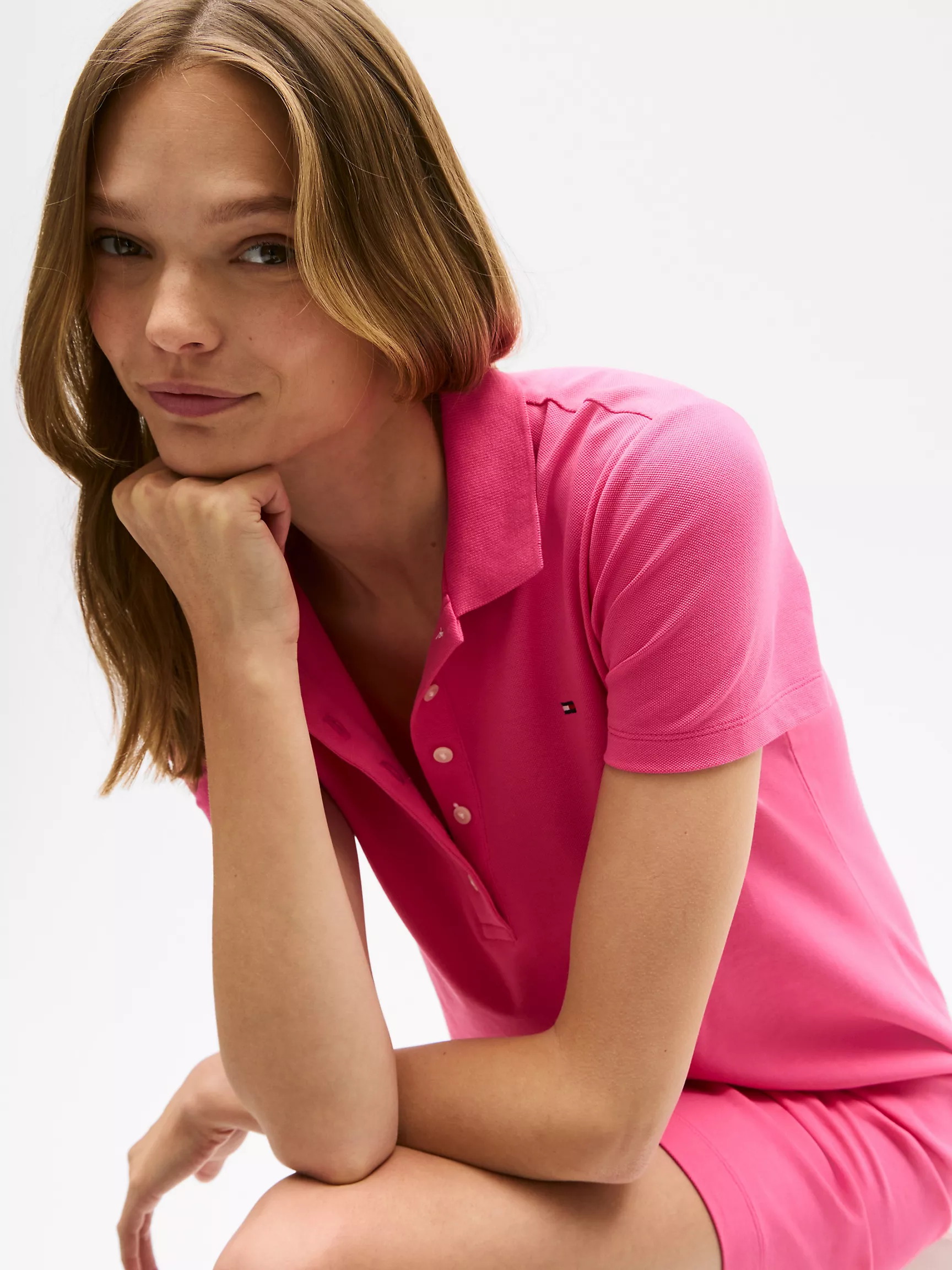 Женское платье Tommy Hilfiger, Приталенное платье-поло из эластичного хлопка