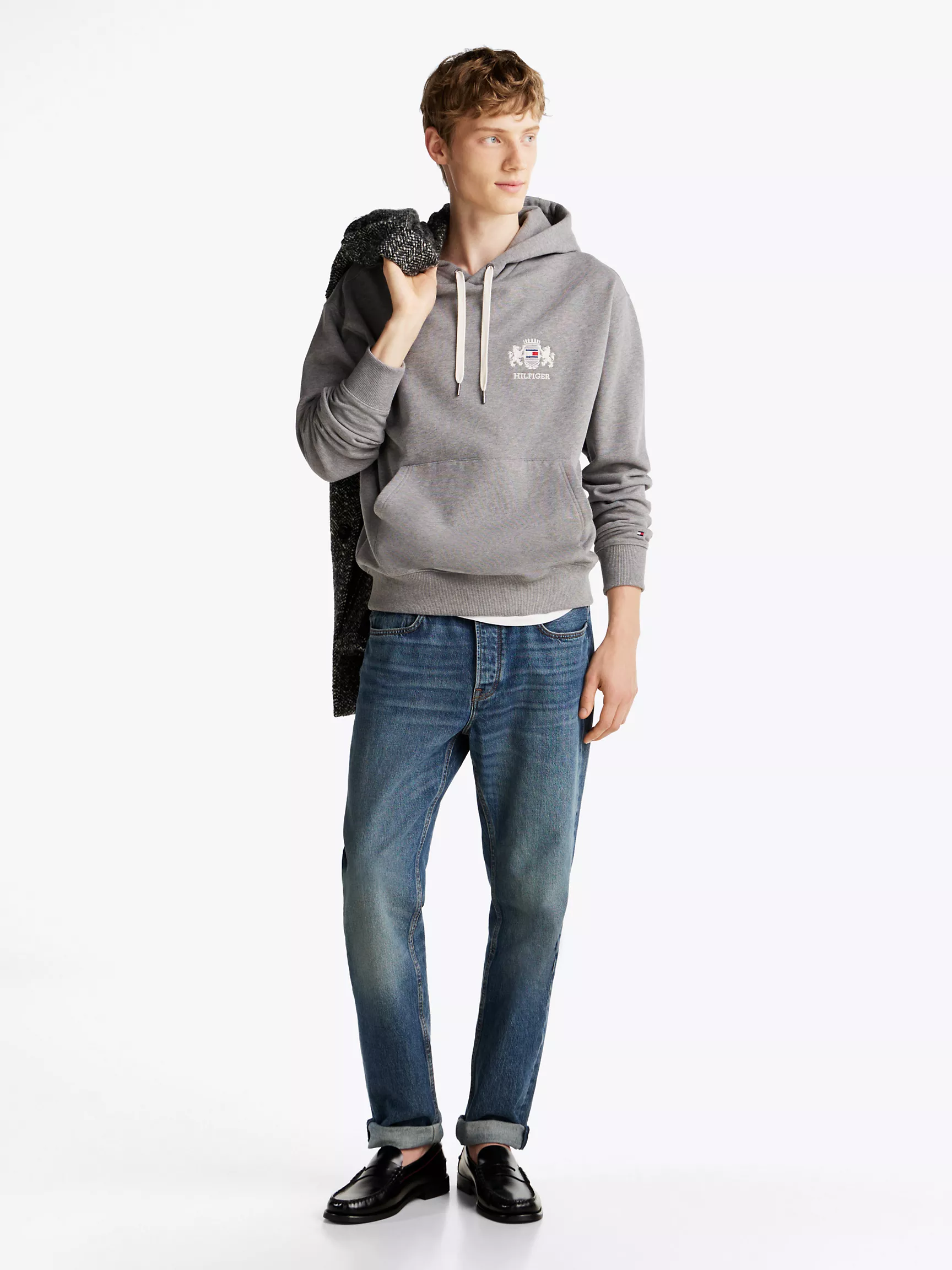 Мужское худи Tommy Hilfiger, Худи с вышитым логотипом Hilfiger Crest