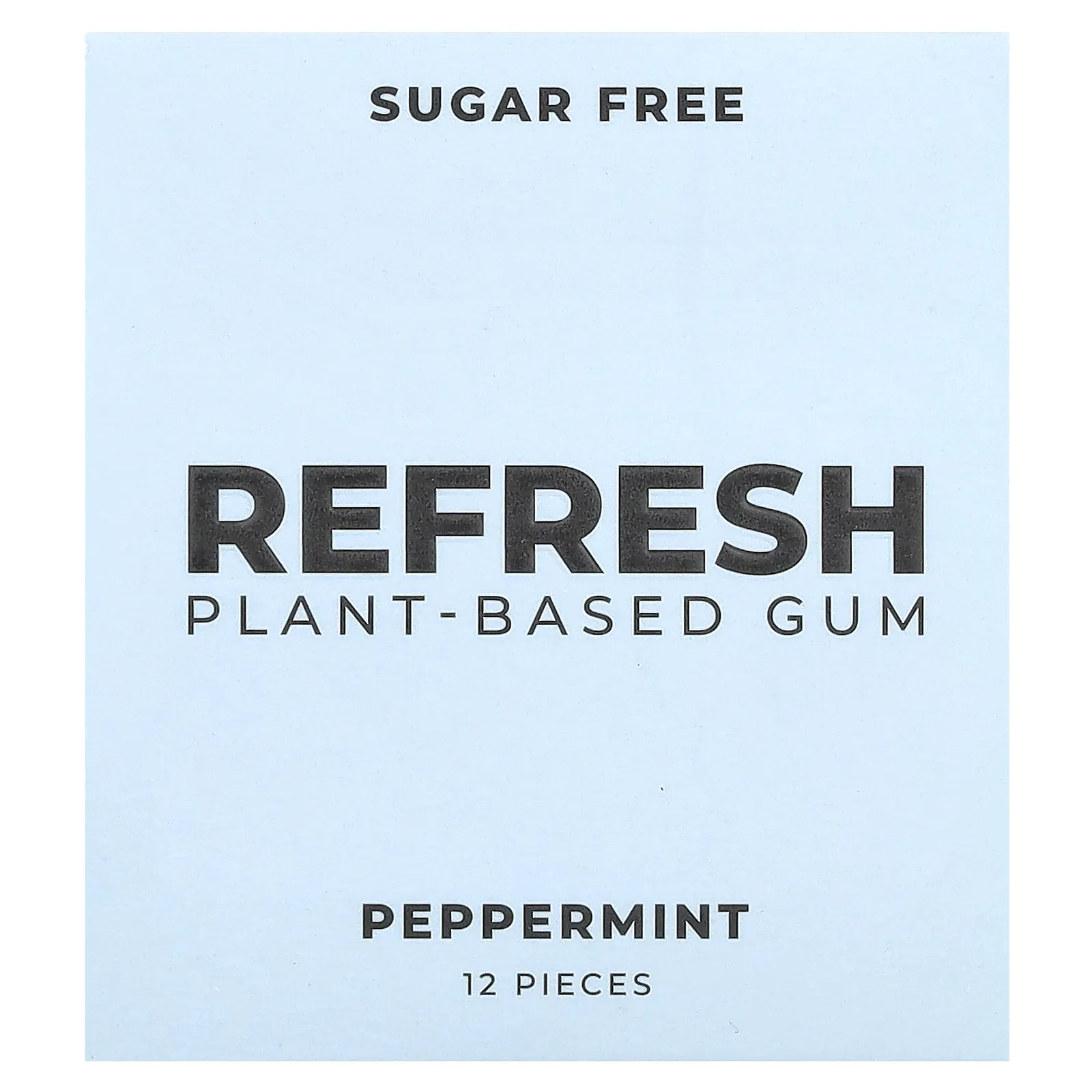 Refresh Gum, Жевательная резинка на растительной основе, без сахара, перечная мята, 12 шт.
