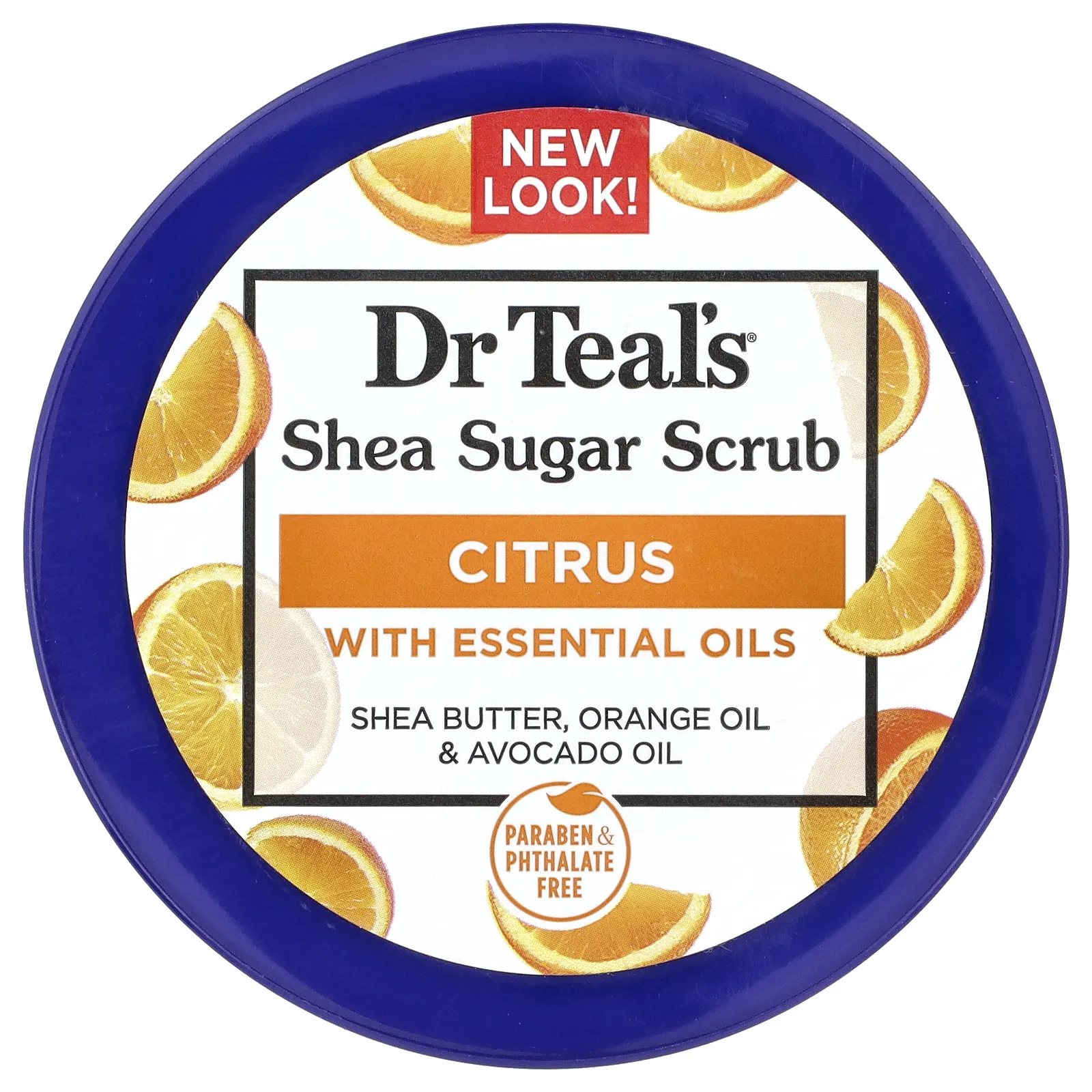 Dr. Teal's, сахарный скраб с маслом ши, цитрус, 538 г (19 унций)