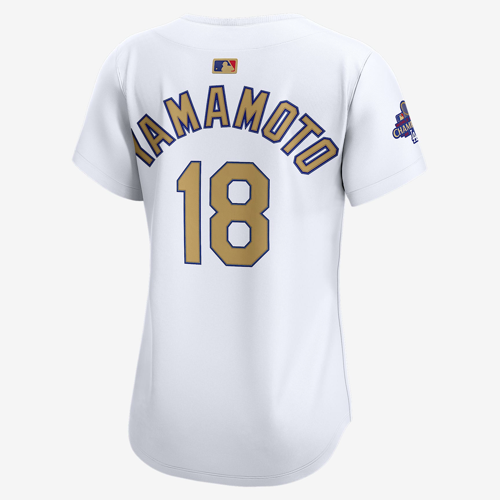 Yoshinobu Yamamoto Los Angeles Dodgers 2025 World Series Champions Gold Women’s Nike Dri-FIT ADV MLB Limited Jersey