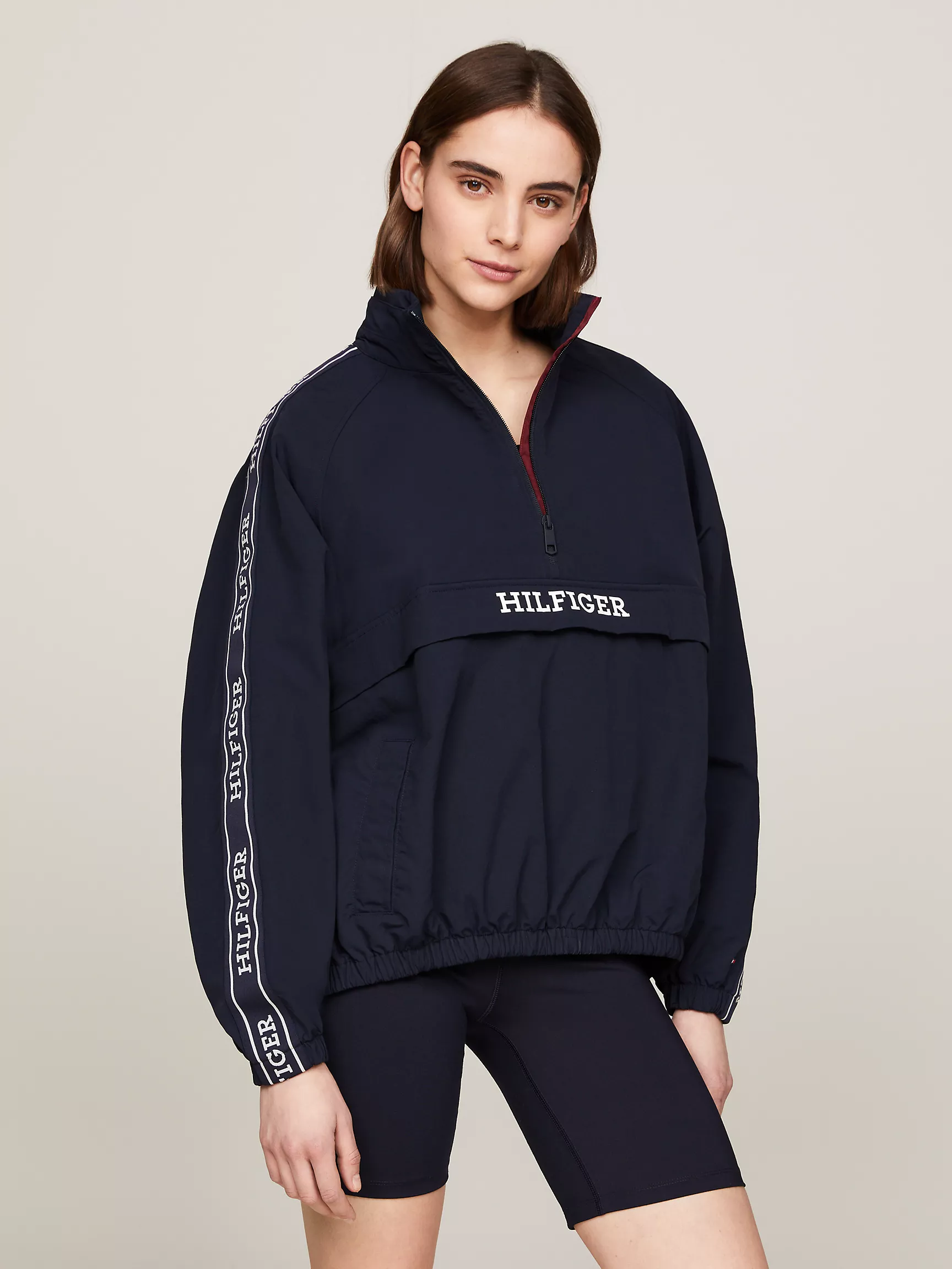 Женская куртка Tommy Hilfiger, Ветровка с водоотталкивающим покрытием и молнией на половину длины