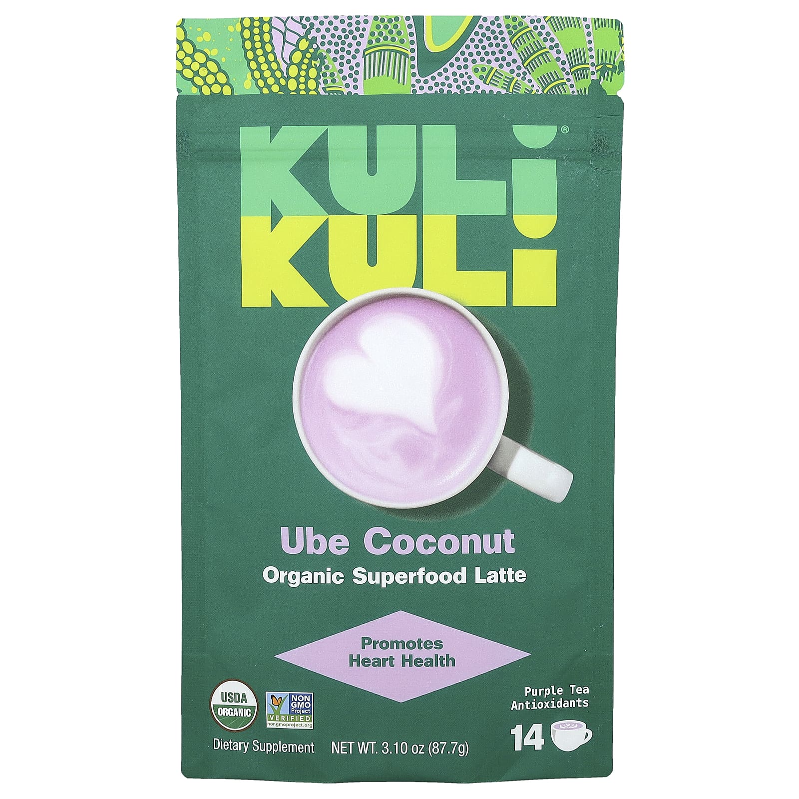Kuli Kuli, Organic Superfood Latte, убе с кокосом, 87,7 г (3,10 унции)