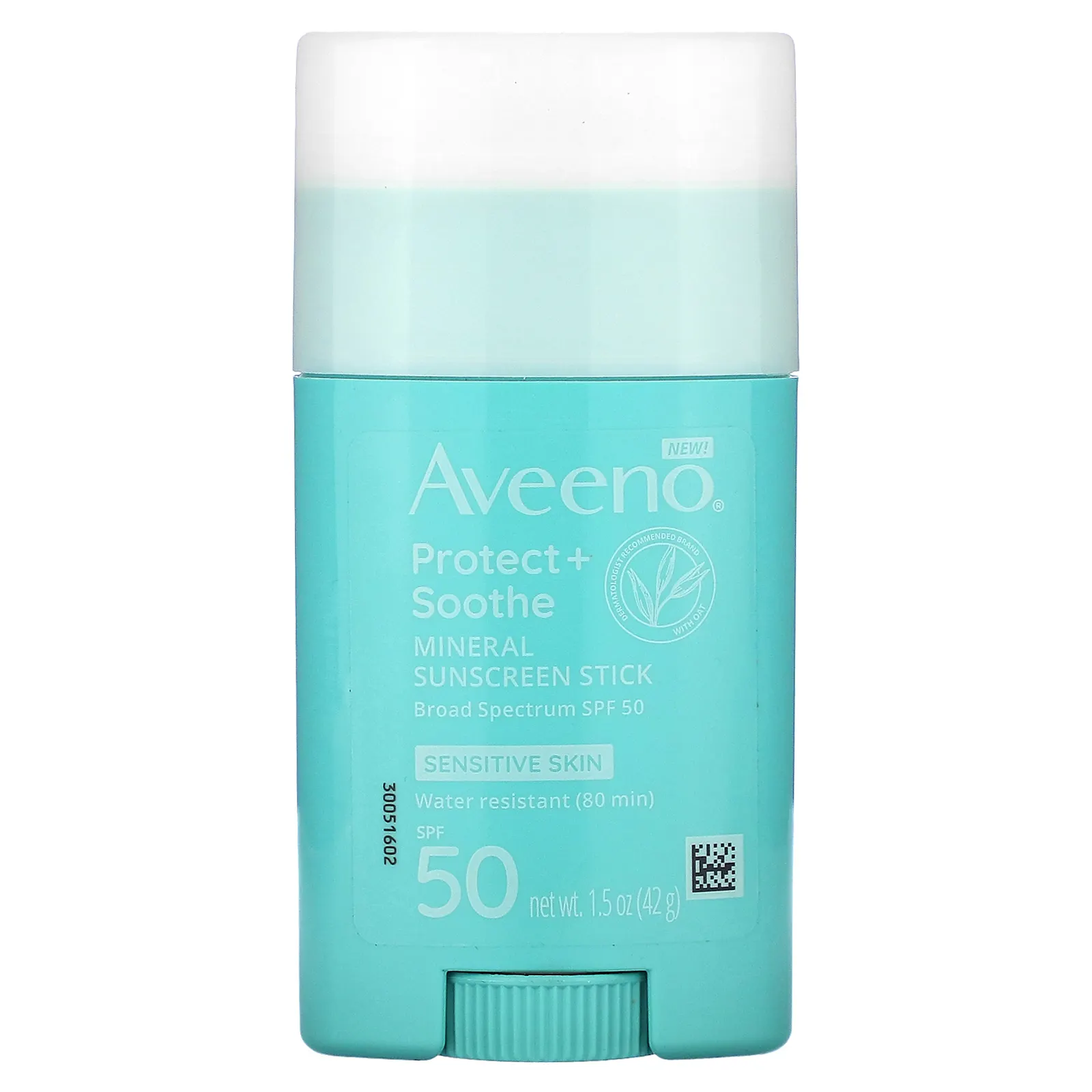 Aveeno, Минеральный солнцезащитный стик Protect + Soothe, SPF 50, без отдушек, 42 г (1,5 унции)