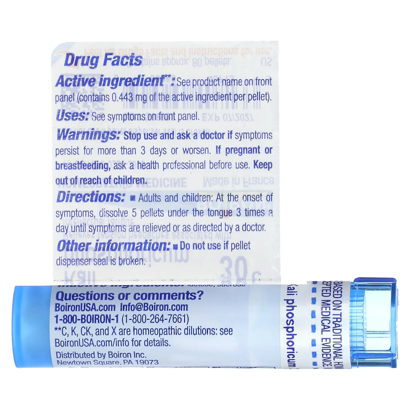 Boiron, Kali Phosphoricum, 30 ° C, прибл. 80 гранул