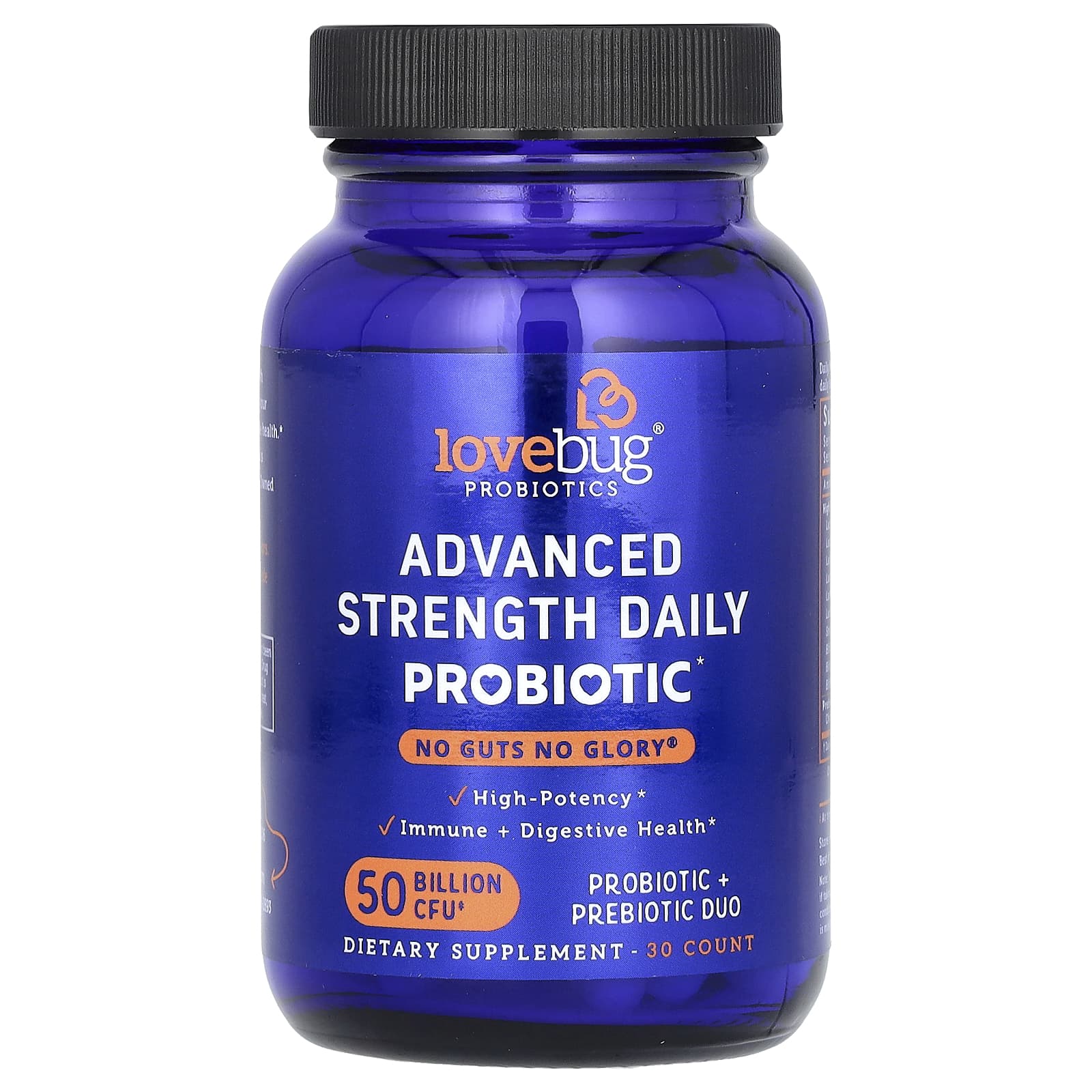LoveBug Probiotics, Advanced Strength, пробиотик для ежедневного приема, 50 млрд КОЕ, 30 штук