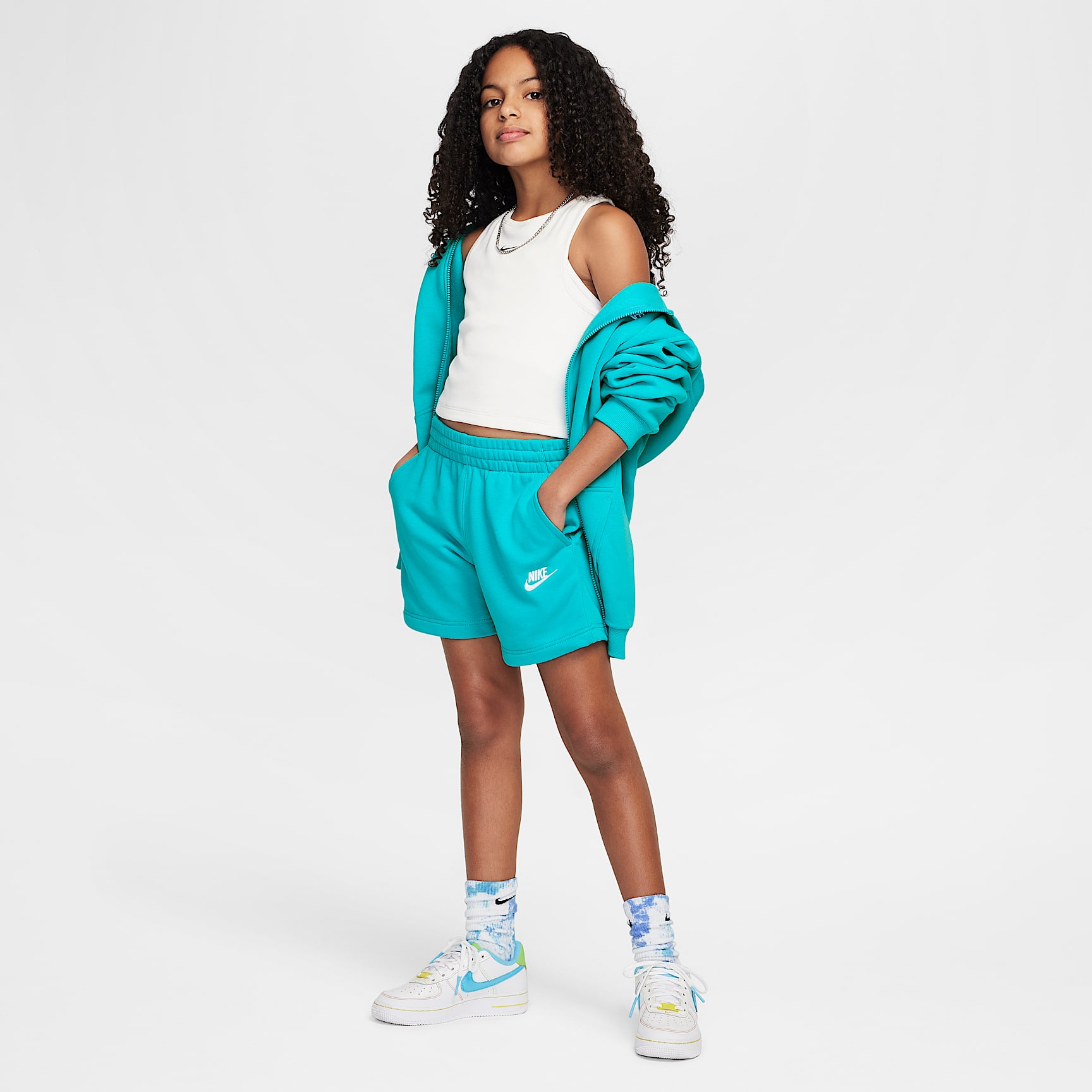 Nike Sportswear Club Fleece Big Kids' (Girls') 5" French Terry Shorts