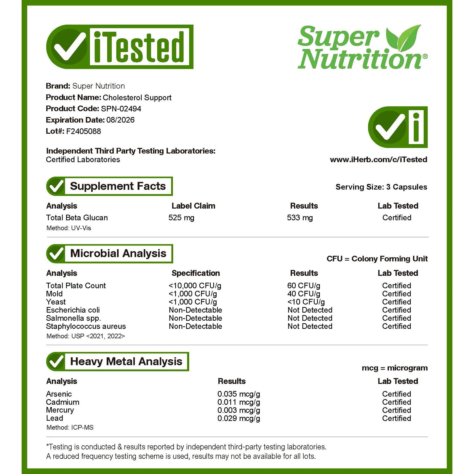 Super Nutrition, добавка для поддержки уровня холестерина, 90 растительных капсул