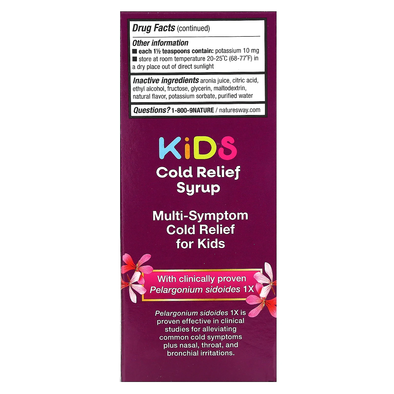 Nature's Way, Umcka, детский сироп от простуды, от 1 года, с вишневым вкусом, 120 мл (4 жидк. унции)