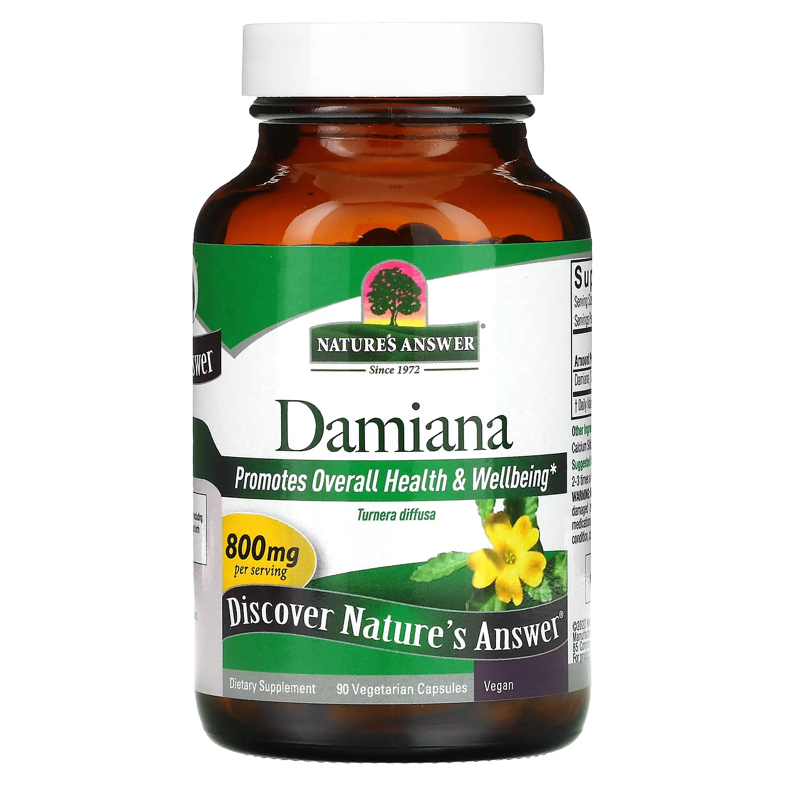 Nature's Answer, Damiana, 90 вегетарианских капсул
