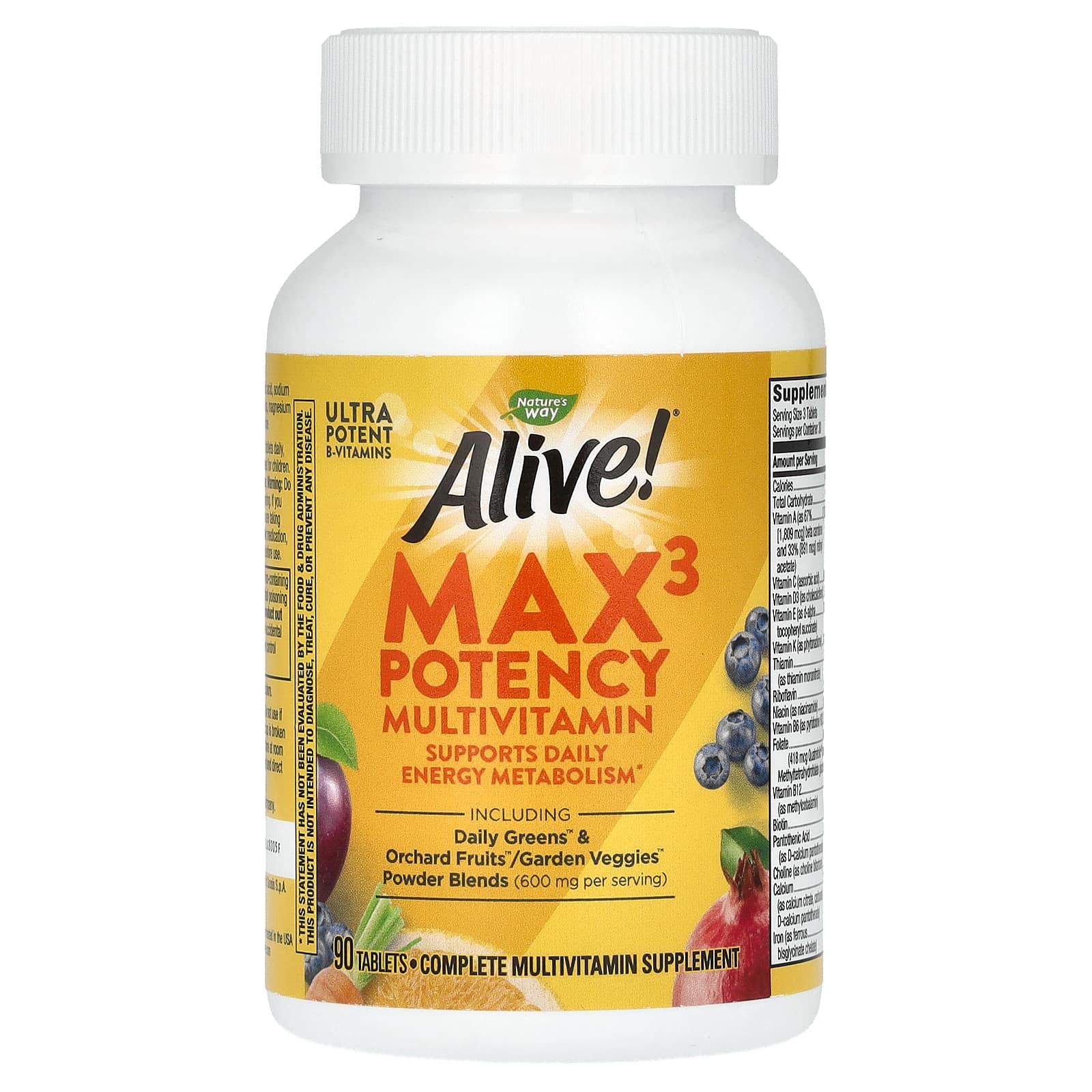 Nature's Way, Alive! Max3 Potency, мультивитамины, 90 таблеток