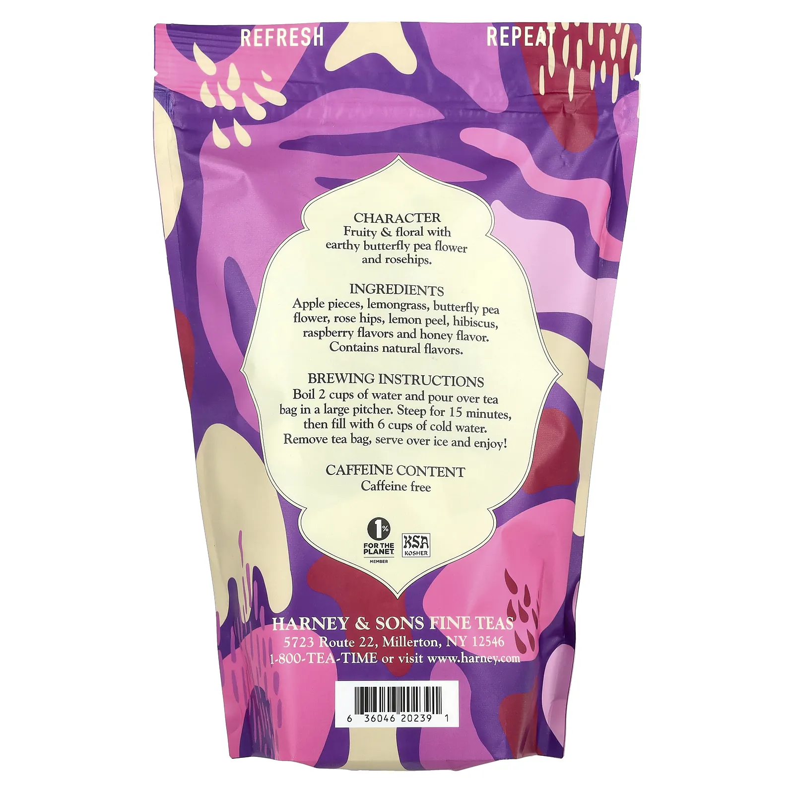 Harney & Sons, Fresh Brew Iced Tea, индиго-пунш, 15 чайных пакетиков, 212 г (7,5 унции)