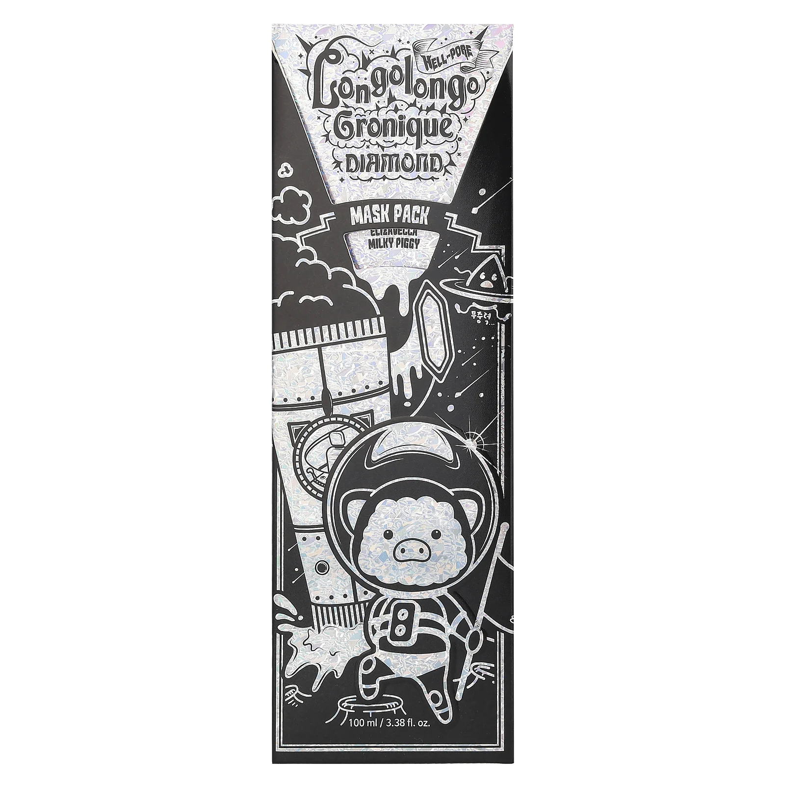 Elizavecca, Hell-Pore Longolongo Gronique Diamond, маска-пленка с алмазным порошком, 100 мл (3,38 жидк. унции)