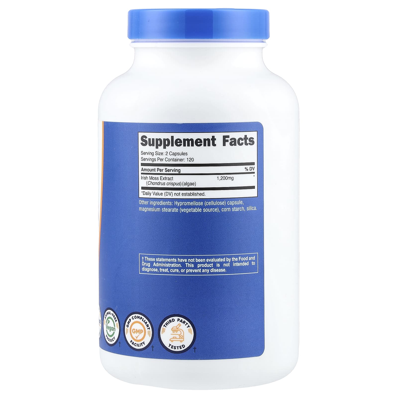 Nutricost, ирландский морской мох, 240 капсул (600 мг в 1 капсуле)