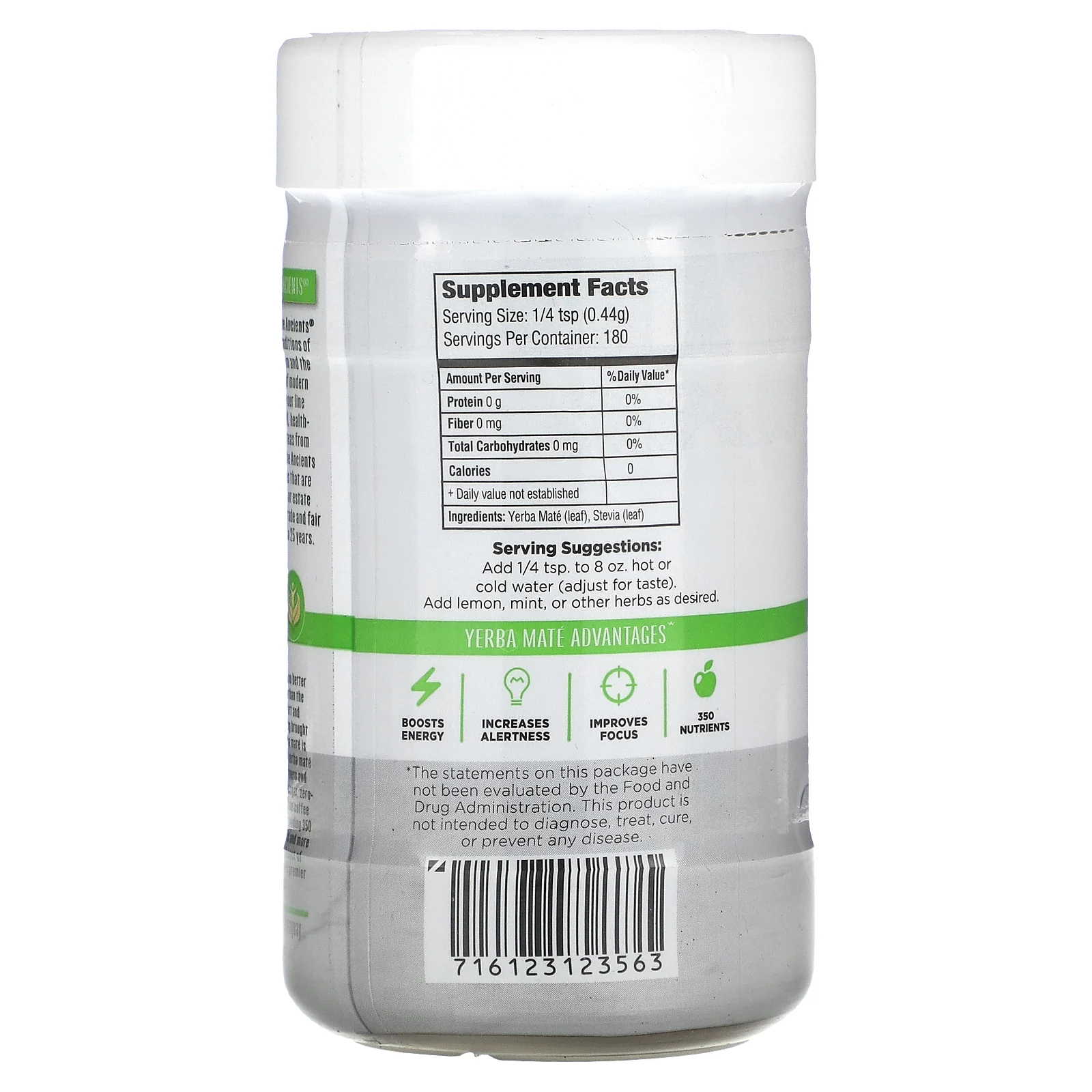 Wisdom Of The Ancient, Yerba Mate Royale, травяной чай быстрого приготовления со стевией, 79,9 г (2,82 унции)