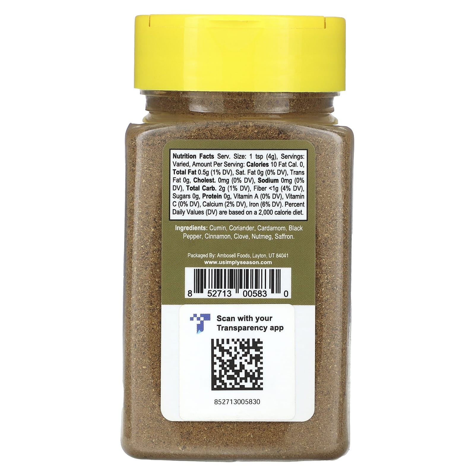 USimplySeason, ремесленная смесь специй, гарам масала, 135 г (4,8 унции)