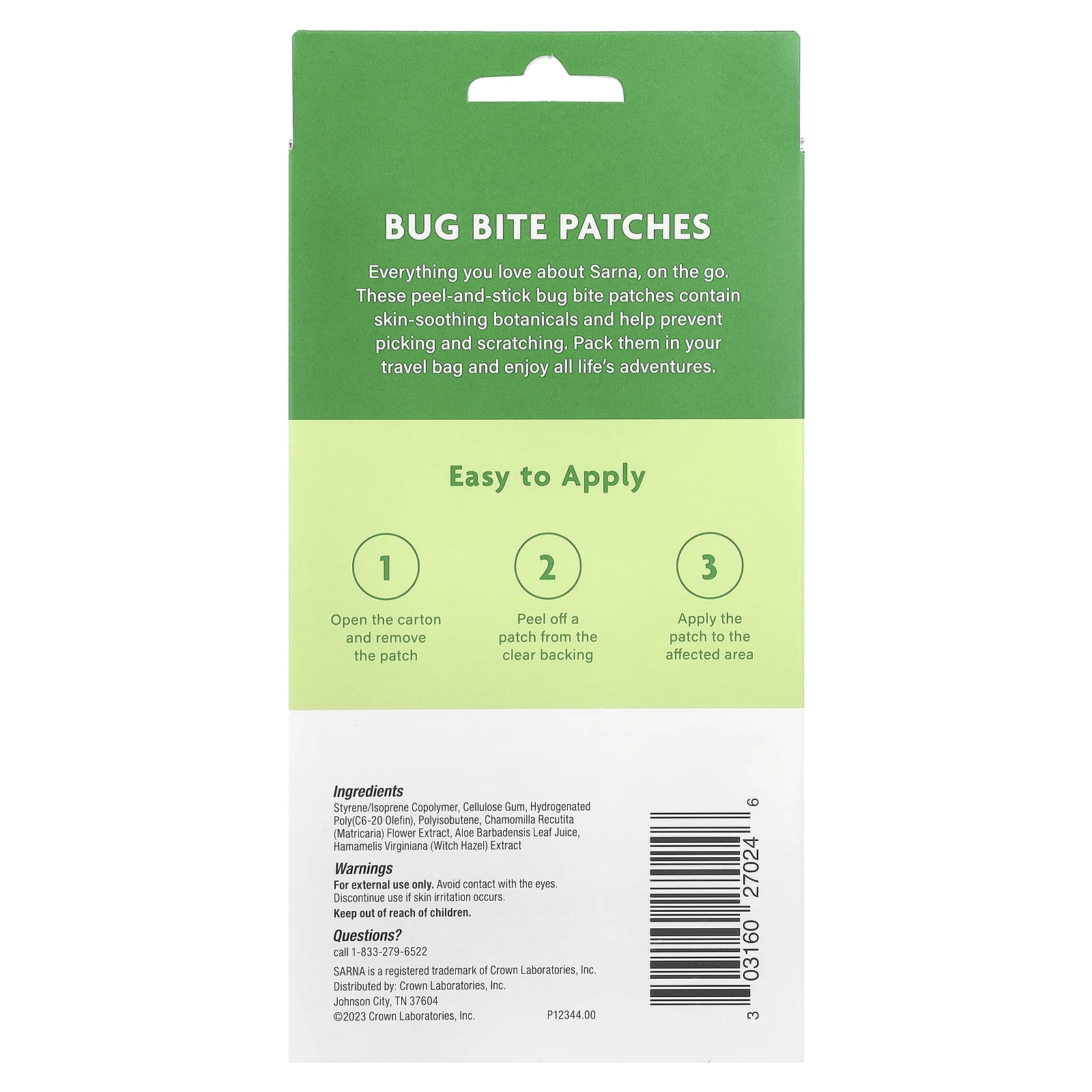 Sarna, Патчи от насекомых, 24 шт.