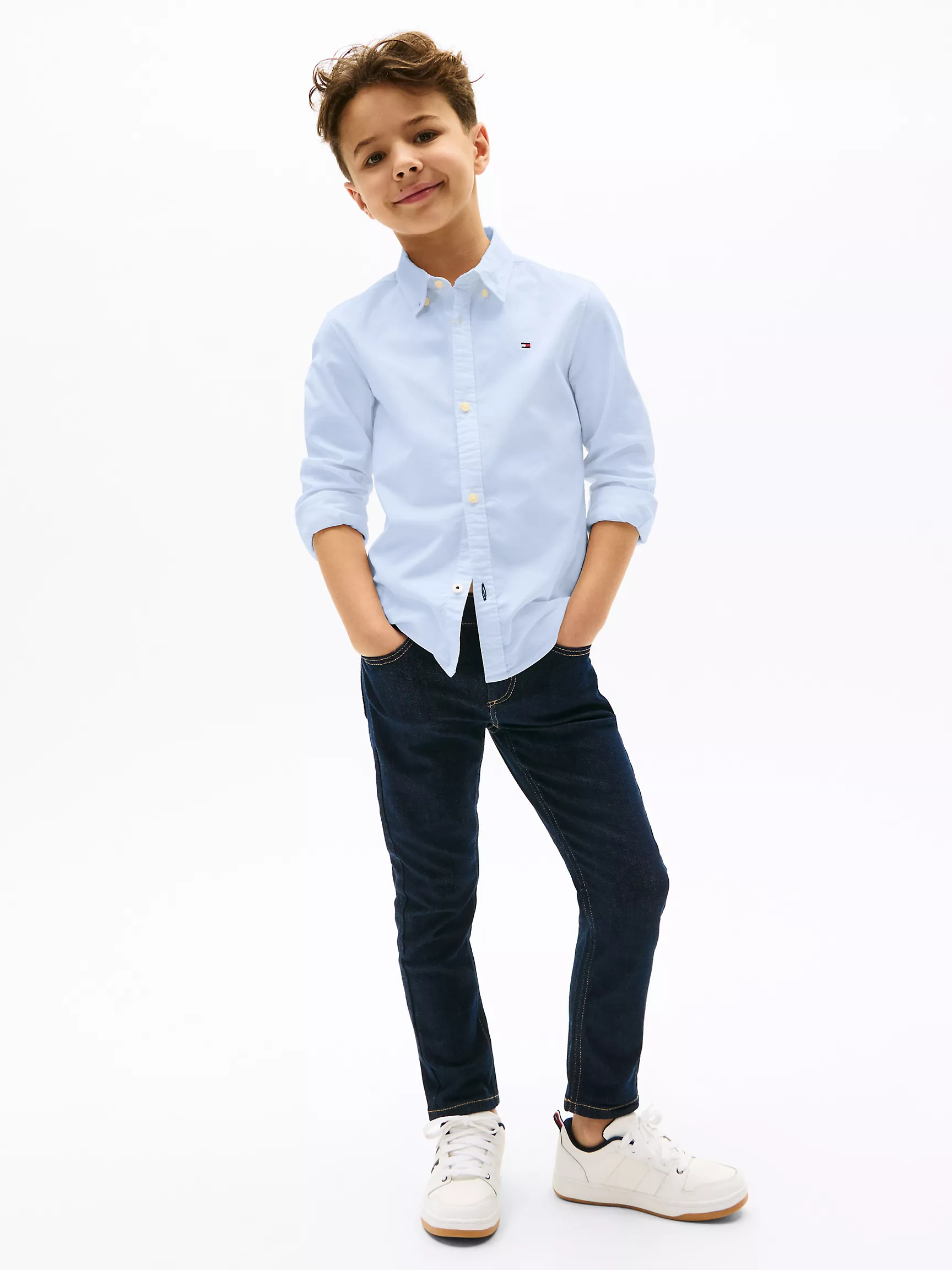 Рубашка для мальчика Tommy Hilfiger, Детская эластичная рубашка из оксфорда