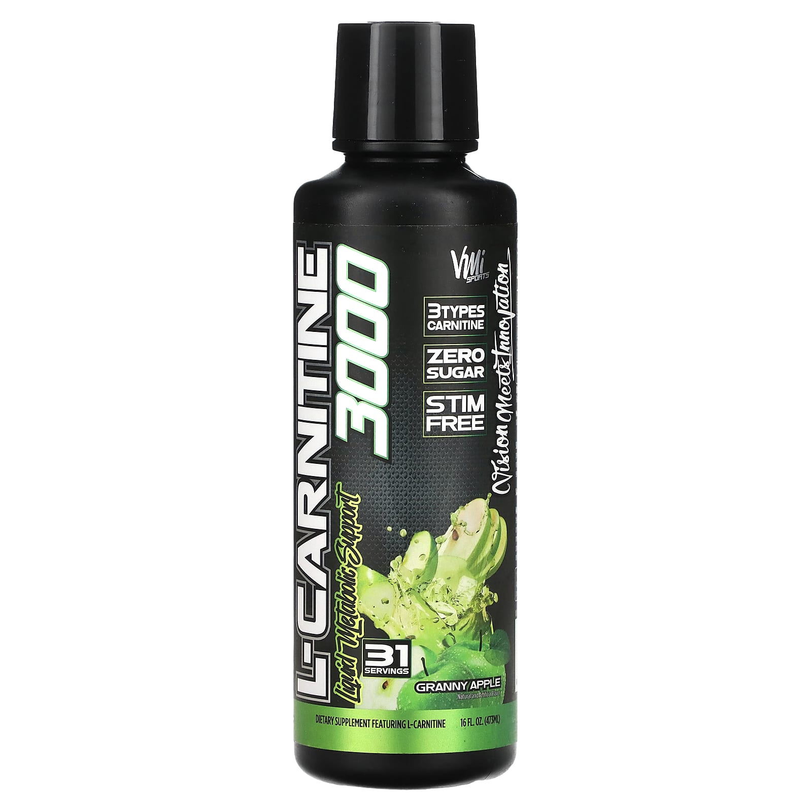 VMI Sports, L-карнитин 3000, яблоко, 473 мл (16 жидк. Унций)