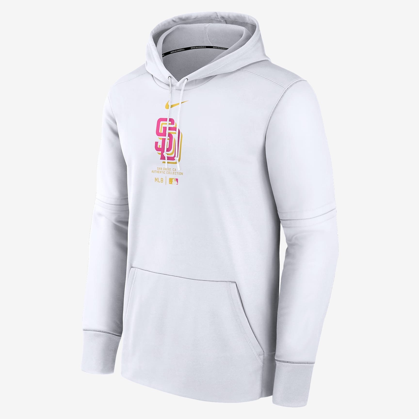 San Diego Padres City Connect Practice Men's Nike Therma MLB Pullover Hoodie