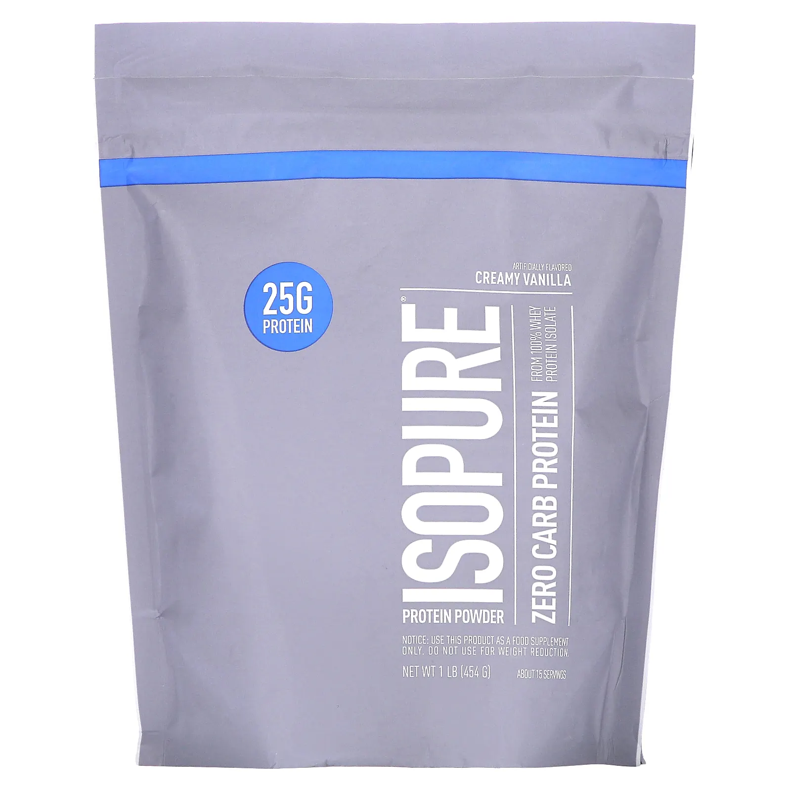 Isopure, без углеводов, протеиновый порошок, ванильный крем, 454 кг (1 фунт)