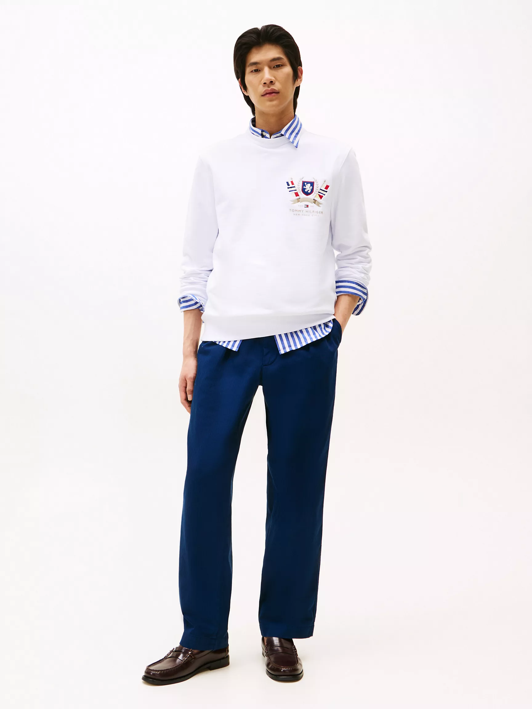 Мужская толстовка Tommy Hilfiger, Свитшот с вышитым гербом Hilfiger