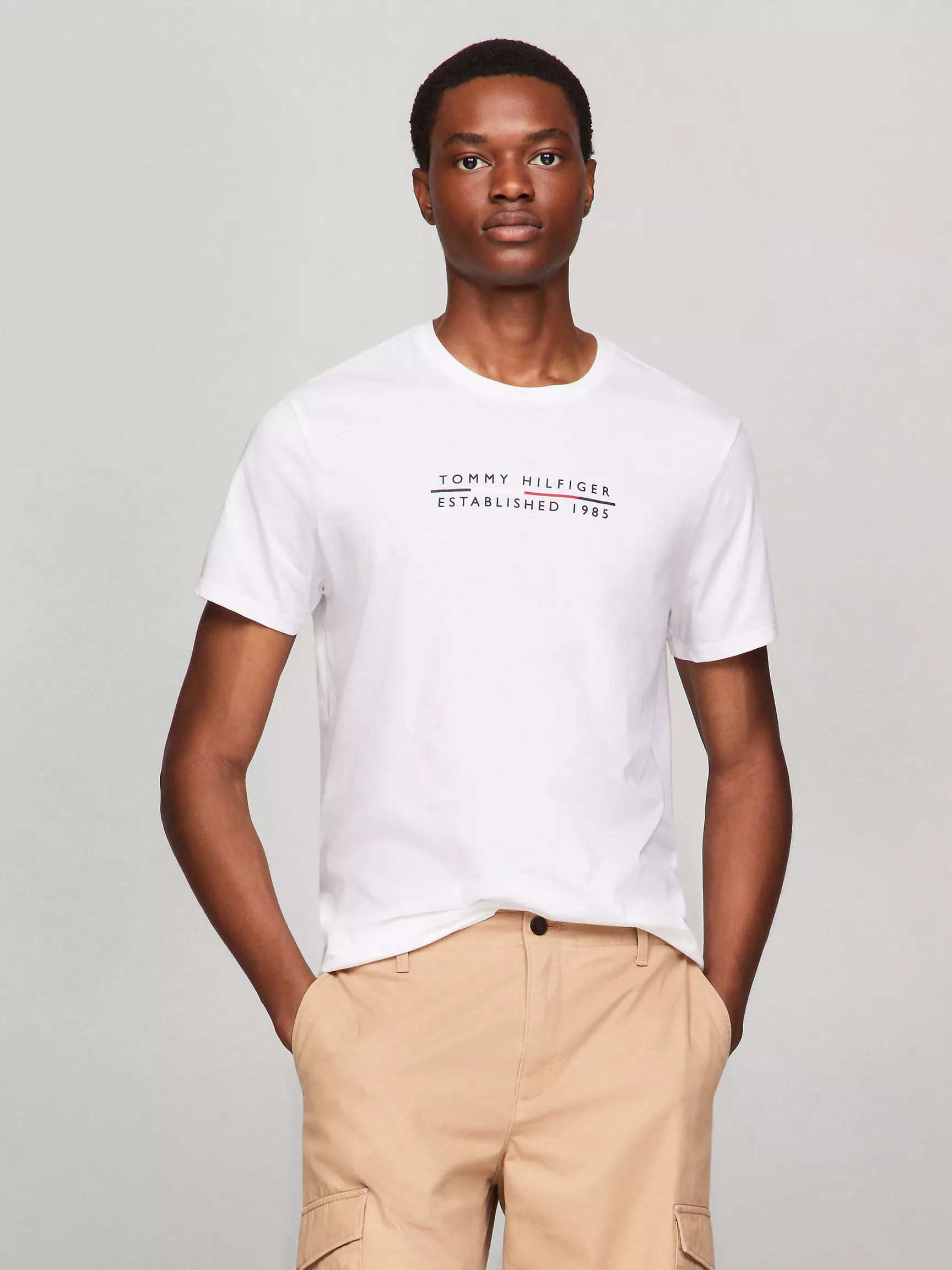 Мужская футболка Tommy Hilfiger, Футболка с вышитым логотипом Hilfiger