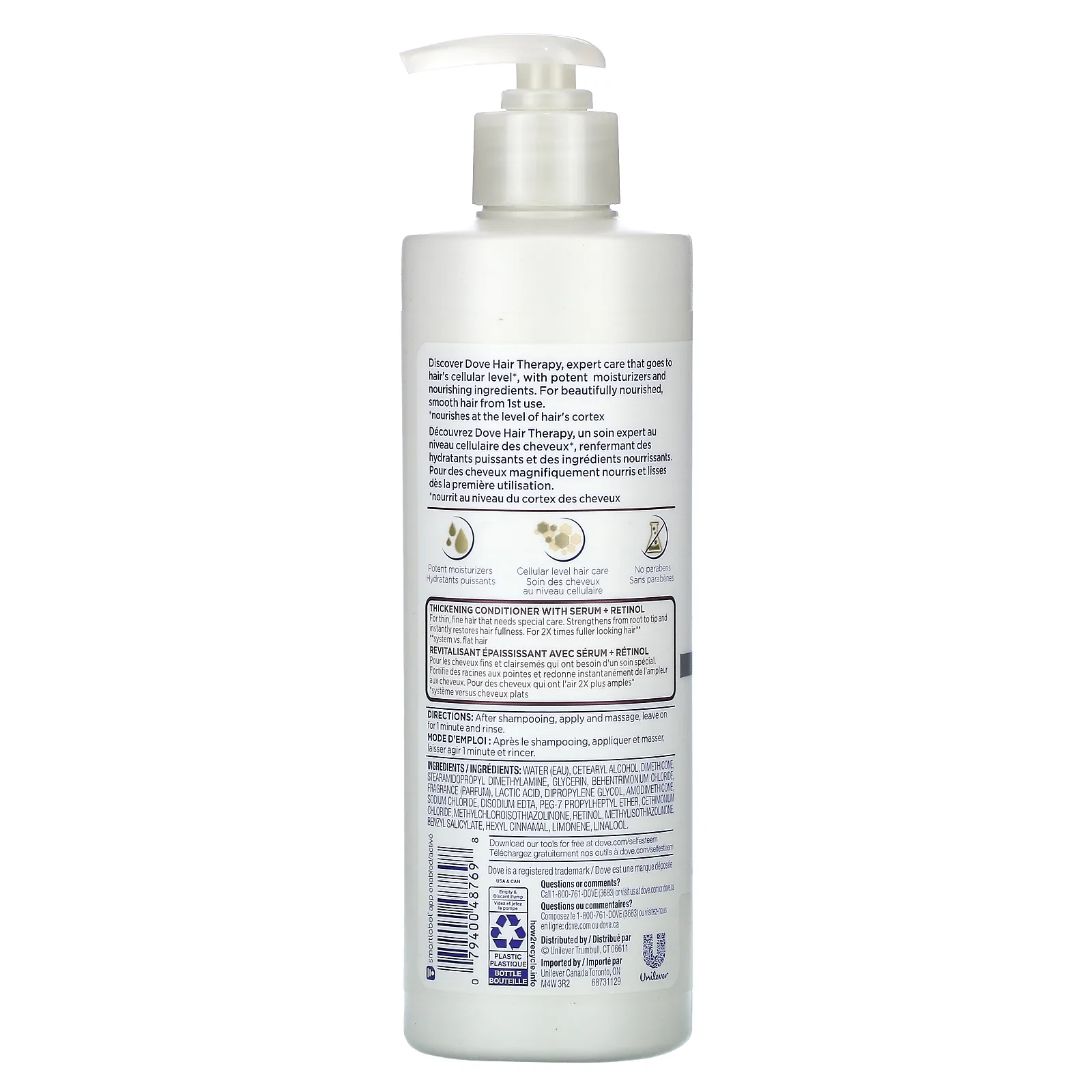 Dove, Hair Therapy, кондиционер для укрепления и пышности волос, 400 мл (13,5 жидк. Унции)