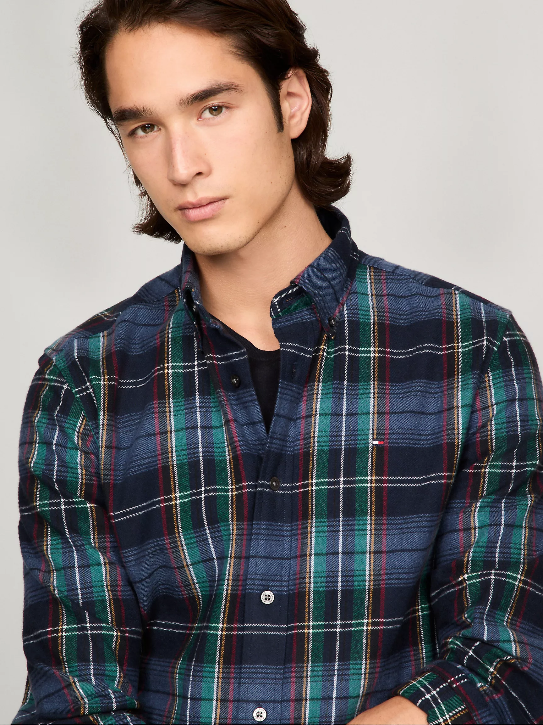 Мужская рубашка Tommy Hilfiger, Фланелевая рубашка стандартного кроя в темную клетку