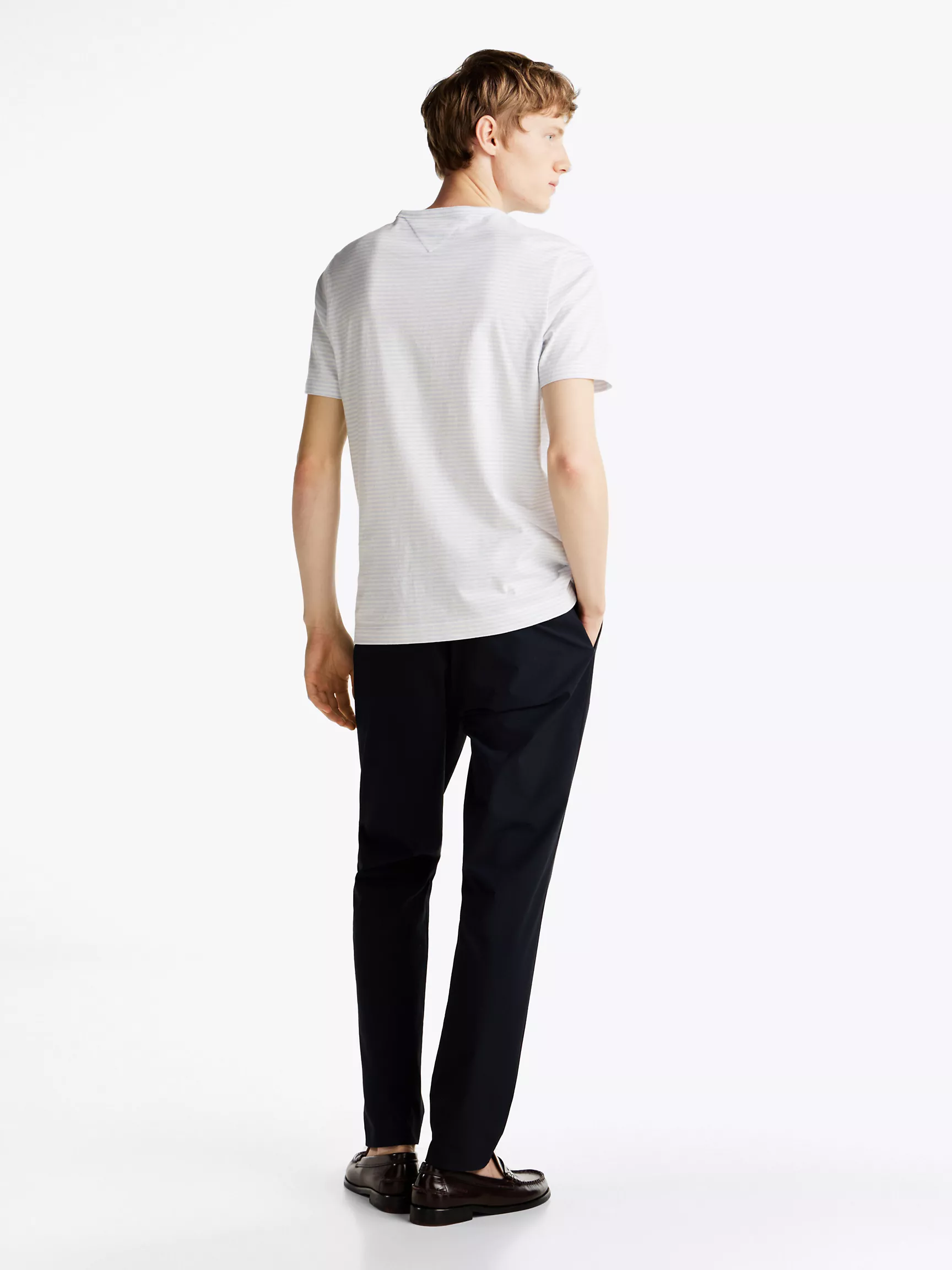 Мужская футболка Tommy Hilfiger, Полосатая хлопково-льняная футболка