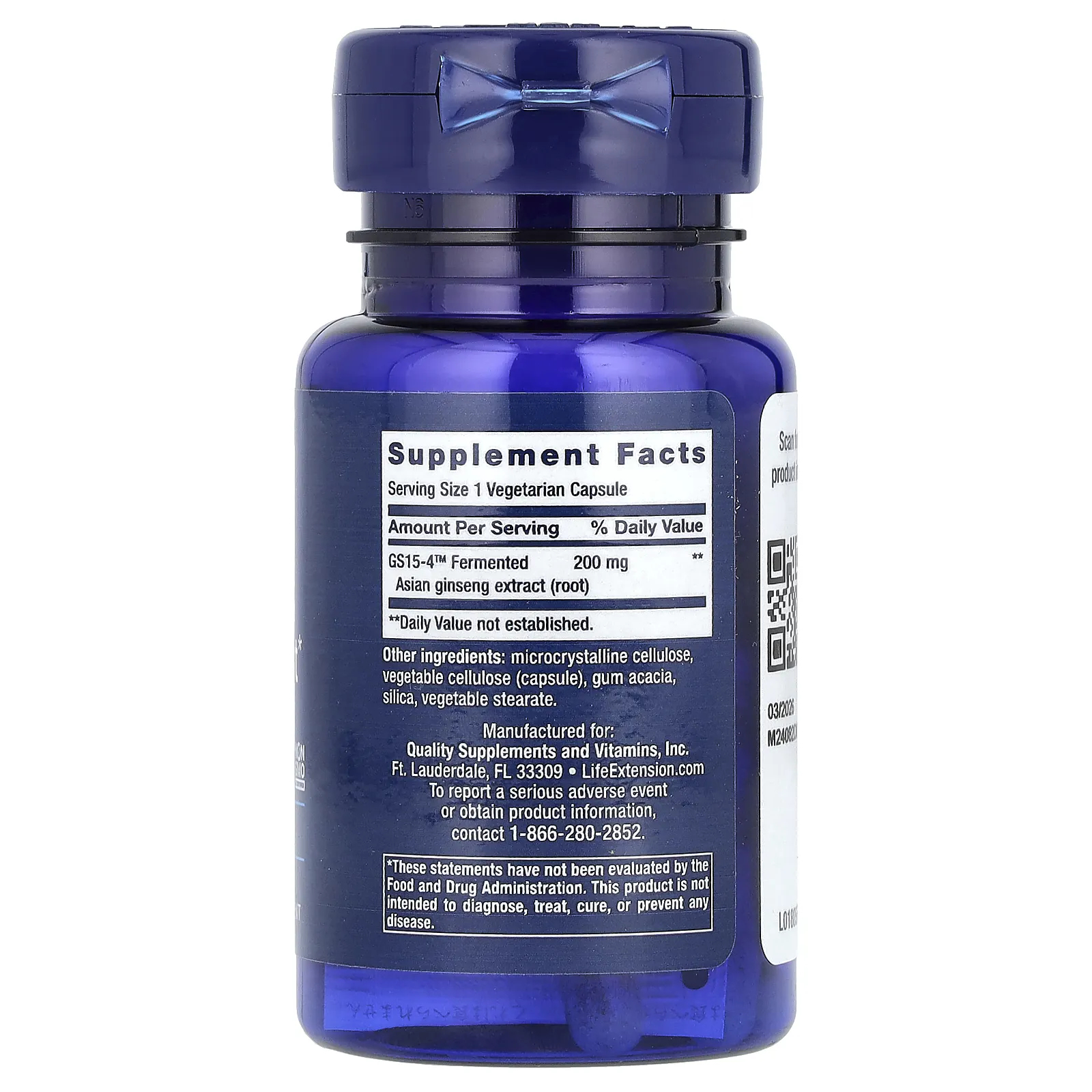 Life Extension, Ginseng Energy Boost, добавка с женьшенем для повышения уровня энергии, 30 вегетарианских капсул