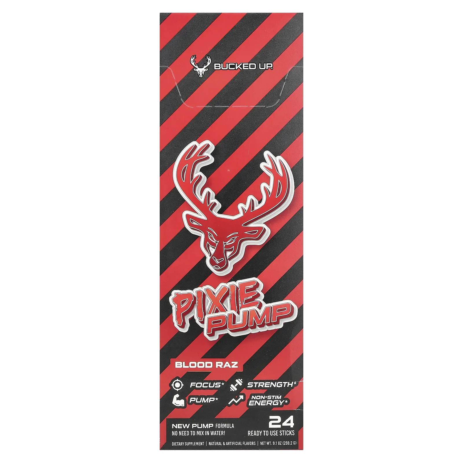 Bucked Up, Pixie Pump, Blood Raz, 24 палочки по 10,8 г (0,38 унции)