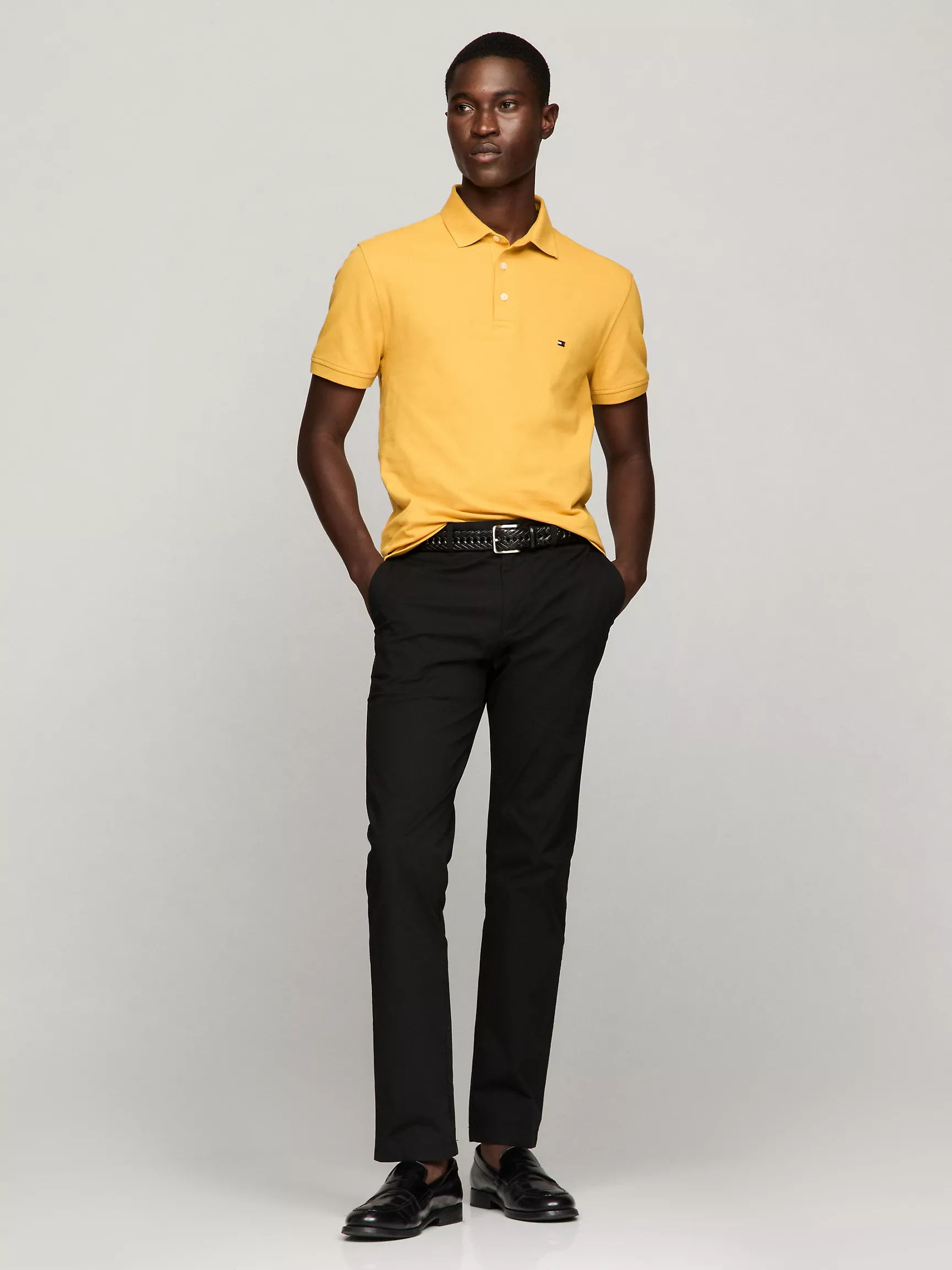 Мужское поло Tommy Hilfiger, Приталенное эластичное поло из пике