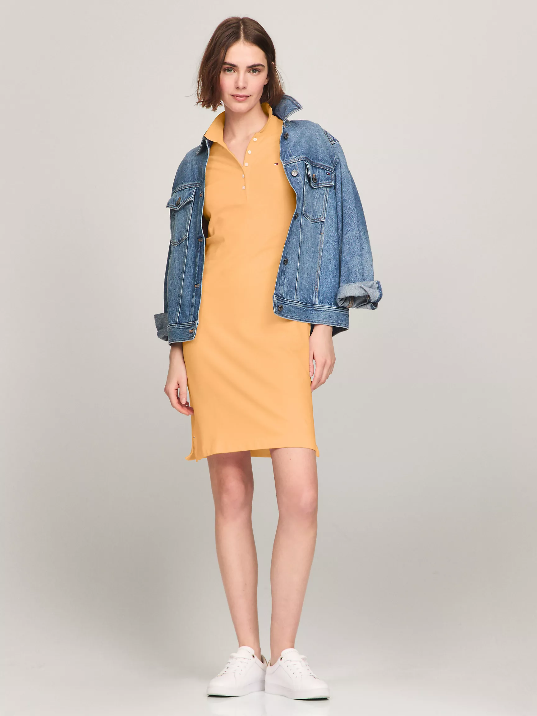 Женское платье Tommy Hilfiger, Приталенное платье-поло из эластичного хлопка