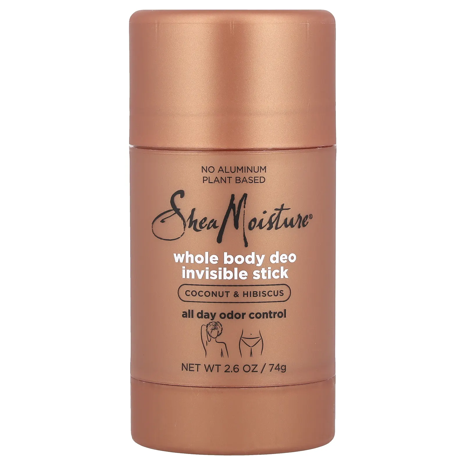 SheaMoisture, Deo Invisible Stick для всего тела, кокос и гибискус, 74 г (2,6 унции)